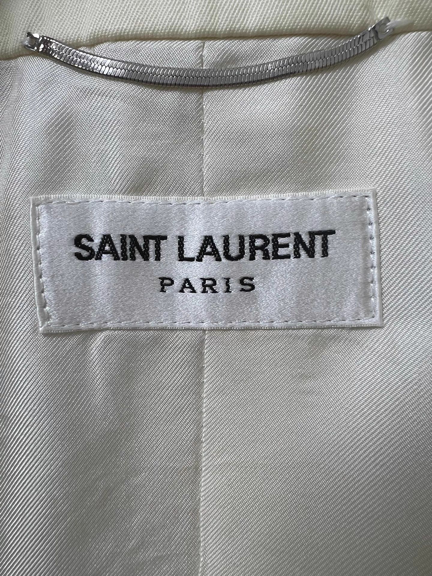 Saint Laurent Paris SAINT LAURENT SLP 24SS Cream White 44 Big Lapel Blazer Size 44R - 4 Thumbnail
