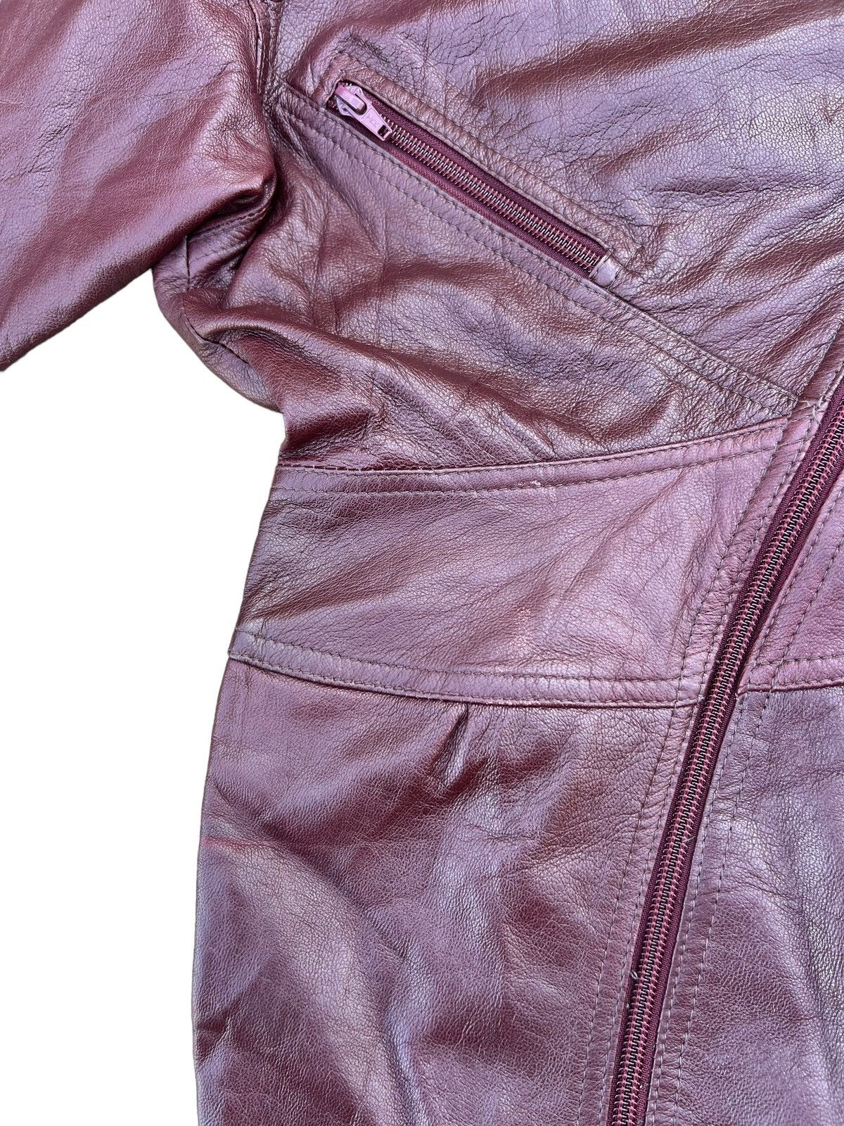 Vintage Vintage Unknown Fade Patina Leather Zipper Biker Dress Size XS / US 0-2 / IT 36-38 - 8 Thumbnail