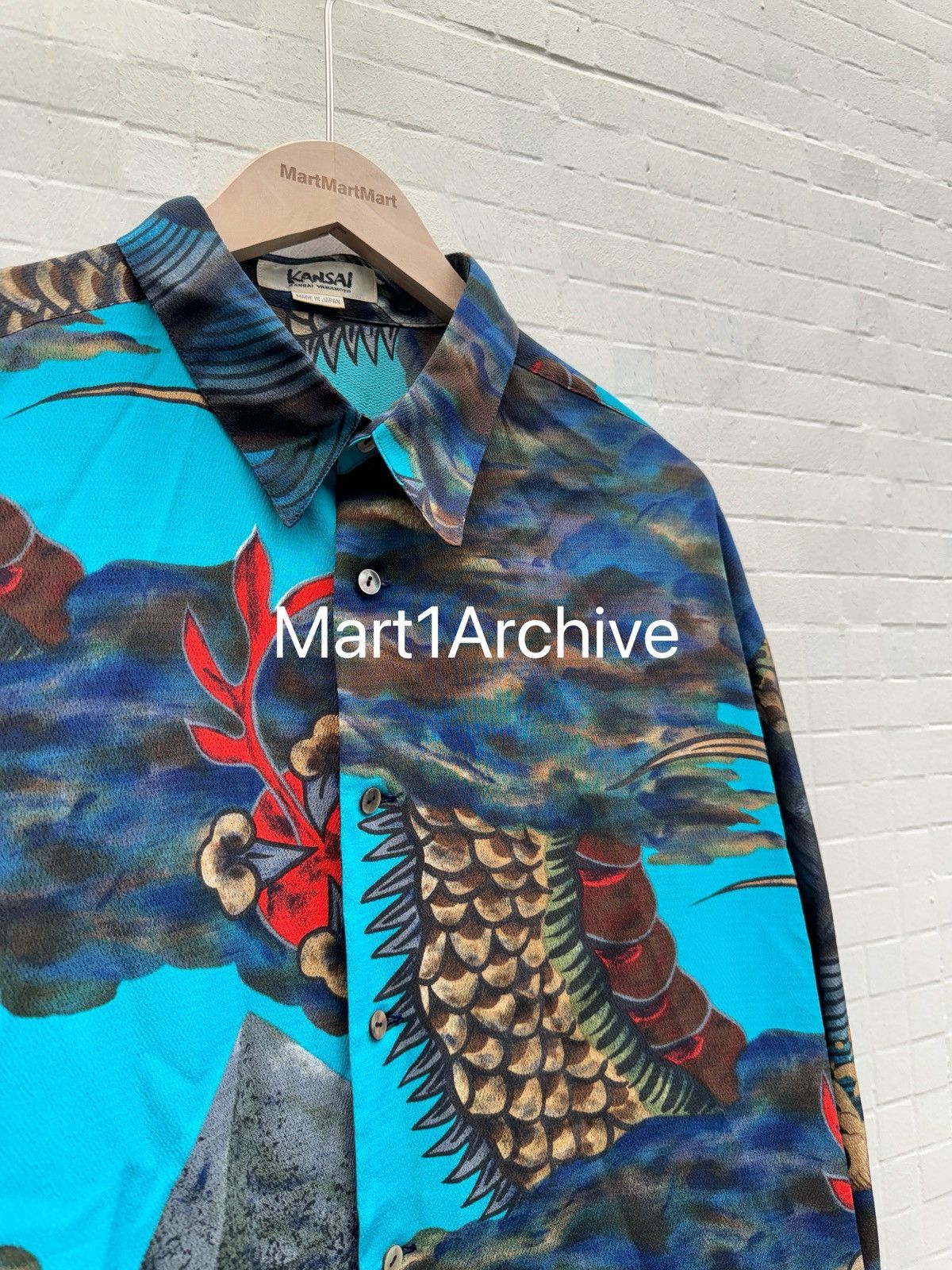 Kansai Yamamoto Kansai Yamamoto blue dragon shirt Size US M / EU 48-50 / 2 - 2 Thumbnail