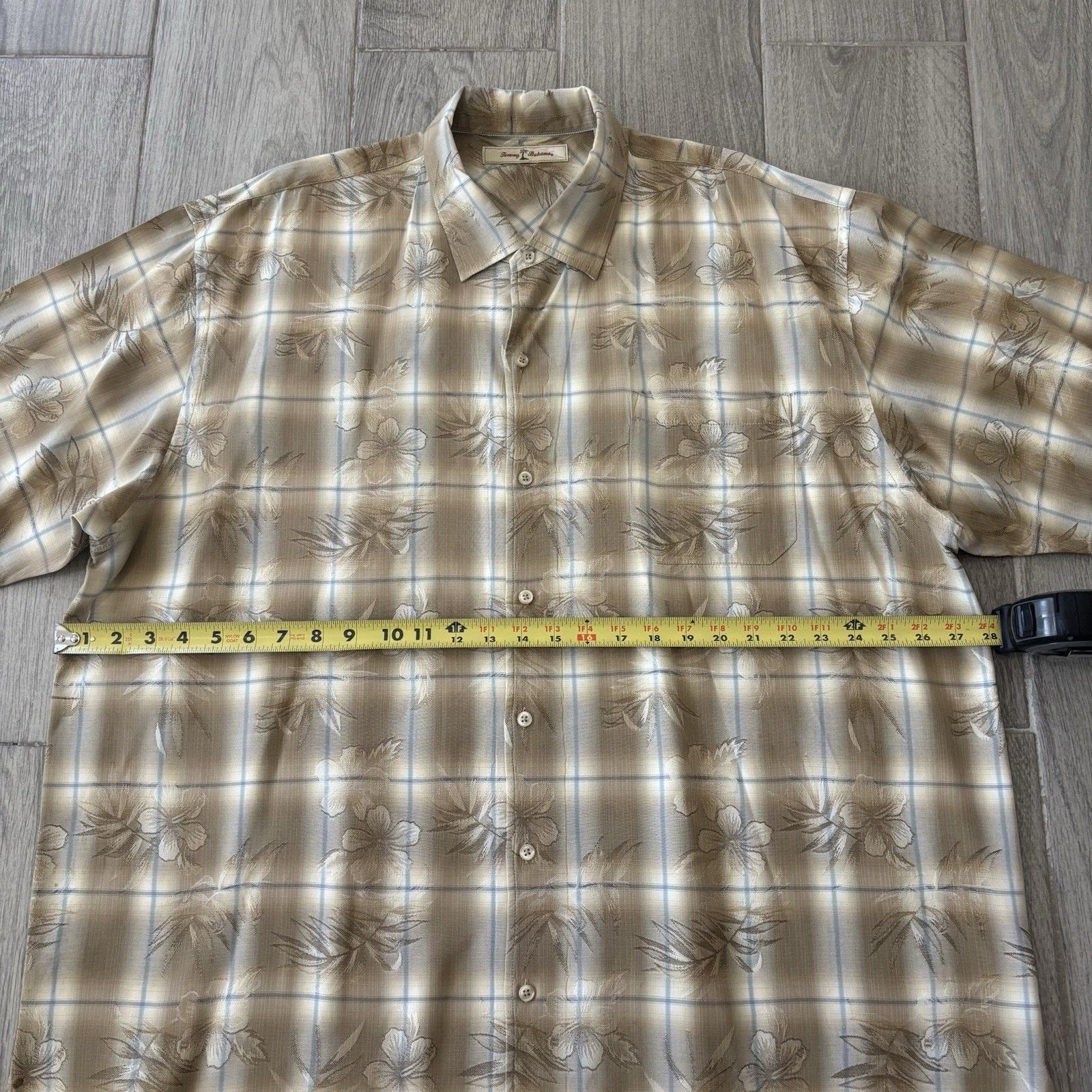 Tommy Bahama Tommy Bahama Hawaii Shirt Silk Gold Brown Floral Mens XXL Size US XXL / EU 58 / 5 - 7 Thumbnail