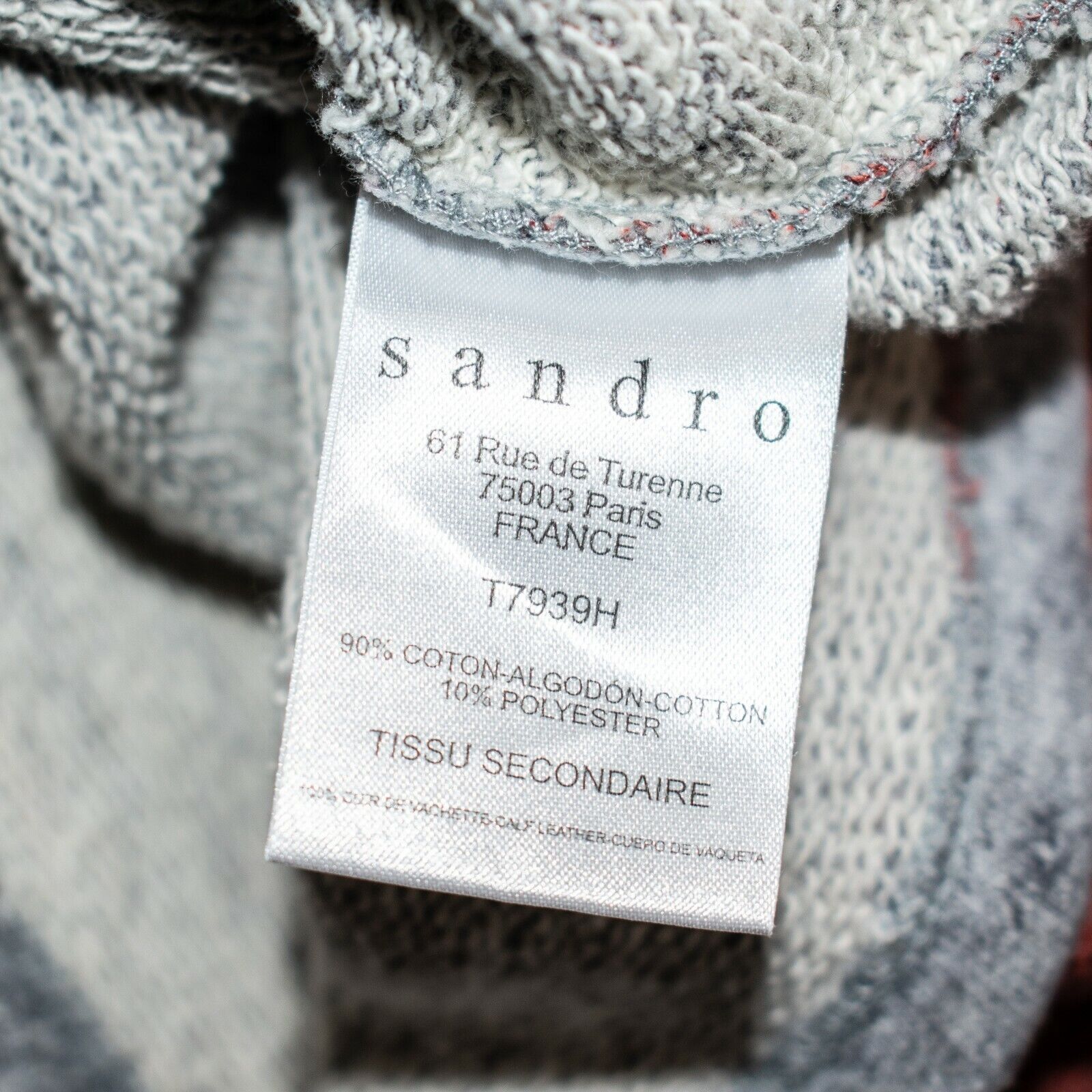 Sandro SANDRO Short Sleeve Sweatshirt Back Leather Lace up Size L / US 10 / IT 46 - 8 Thumbnail