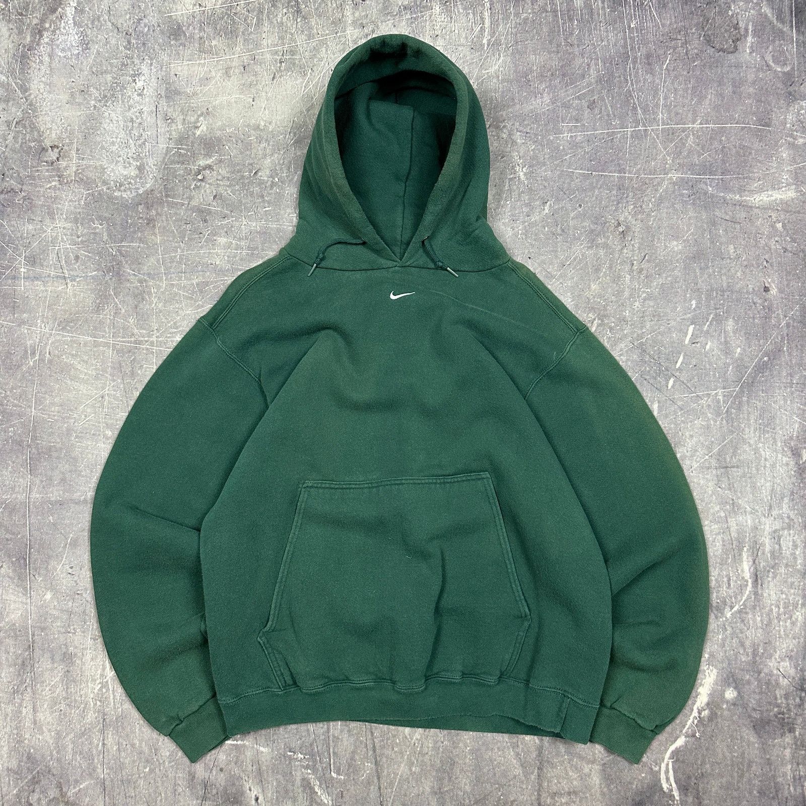 image of 90's Forest Green Nike Center Swoosh Hoodie L C58, Men's (Size Large)