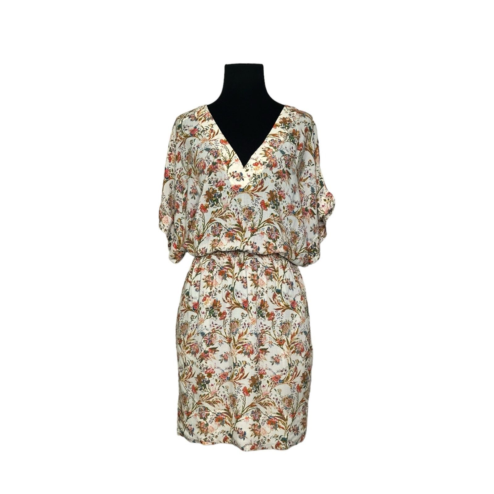 Zara Zara orange green floral summer mini dress size Small Size S / US 4 / IT 40 - 16 Thumbnail