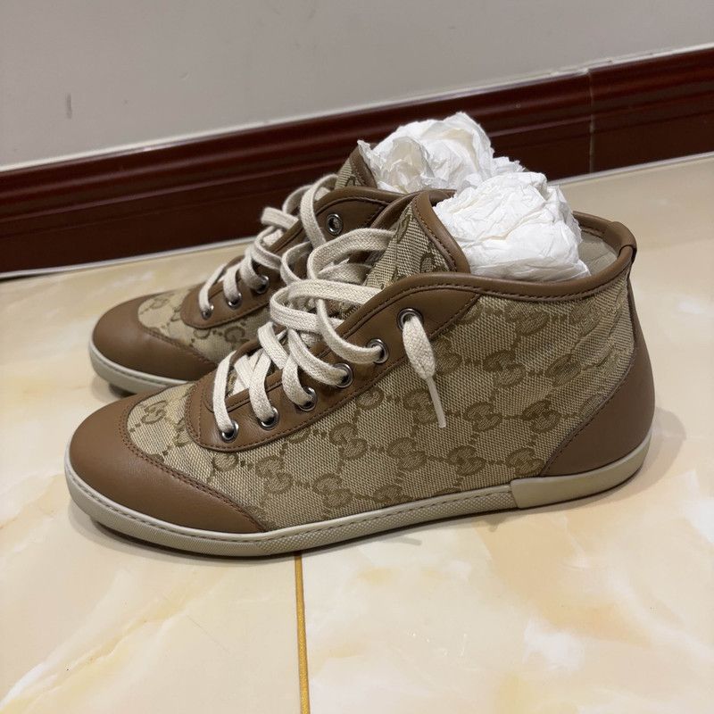 Gucci Gucci Double G Embroidered Casual High-Top Sneakers Size US 5.5 / EU 38 - 1 Thumbnail