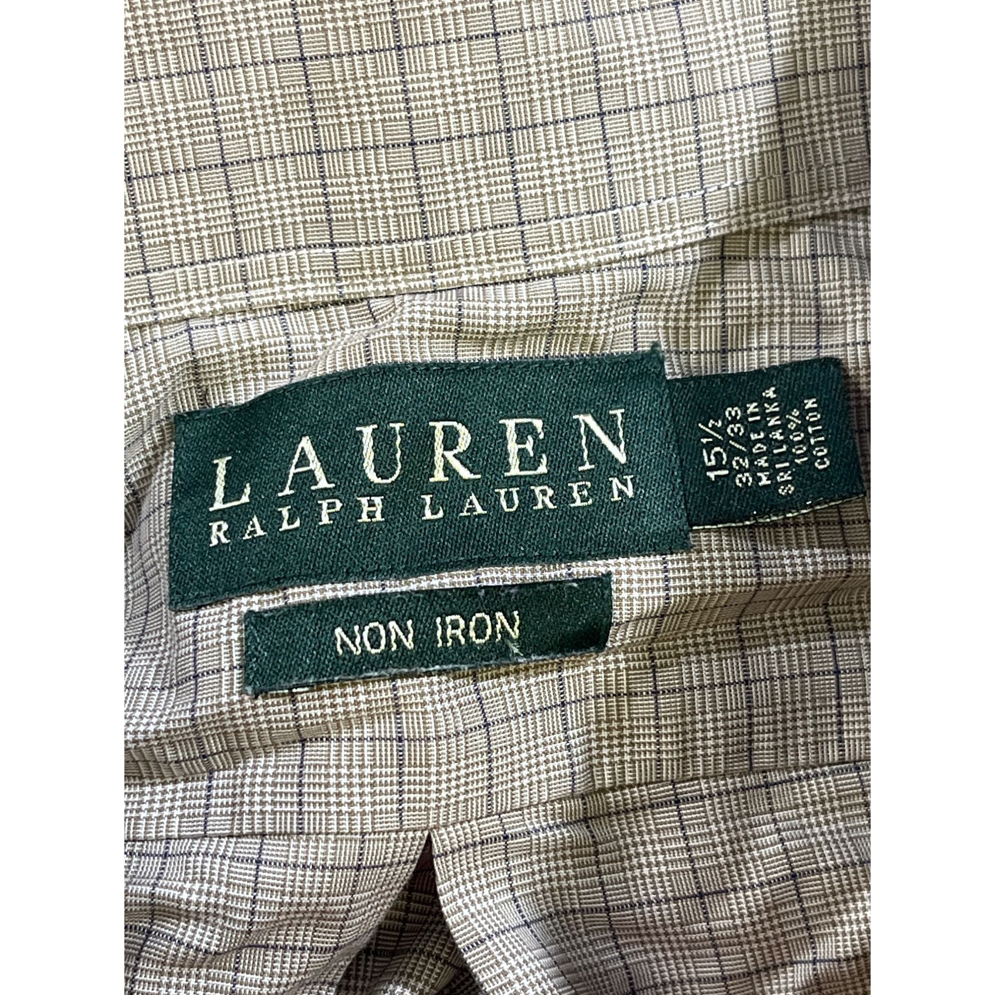 Lauren Ralph Lauren Lauren Ralph Lauren SKU 7776 Mens Beige Plaid Long Sleeve Bu Size US M / EU 48-50 / 2 - 9 Thumbnail