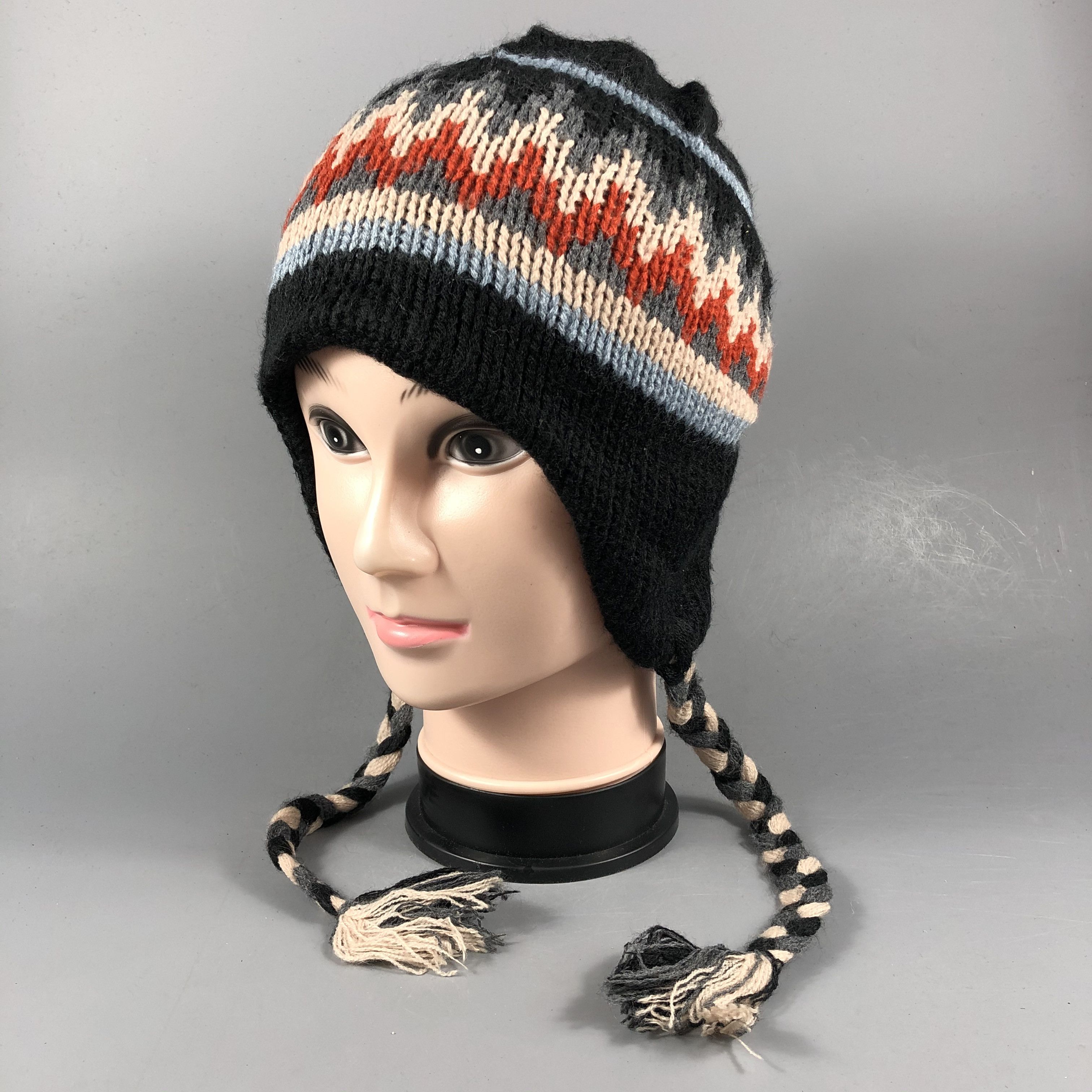 Japanese Brand Aran Knit Earflap Beanie Size ONE SIZE - 2 Thumbnail