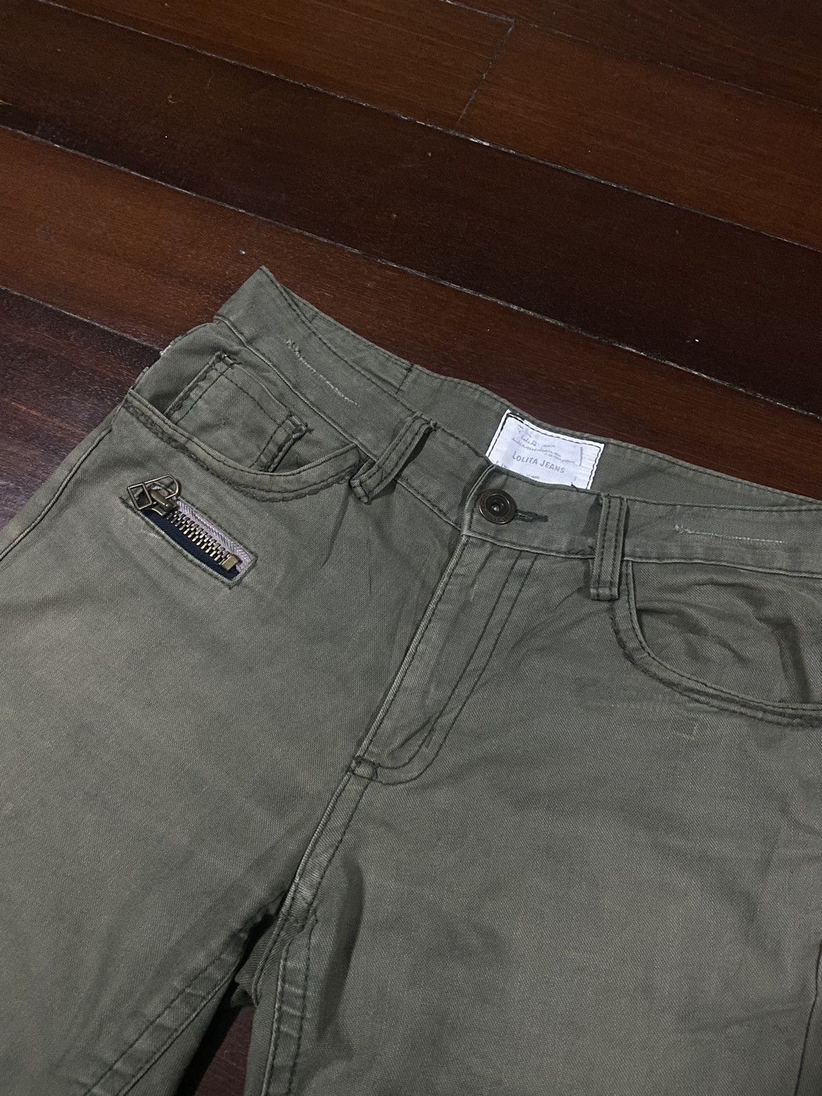 If Six Was Nine × Japanese Brand FIRE LOLITA JEANS ZIPPER OLIVE Size US 35 - 7 Thumbnail