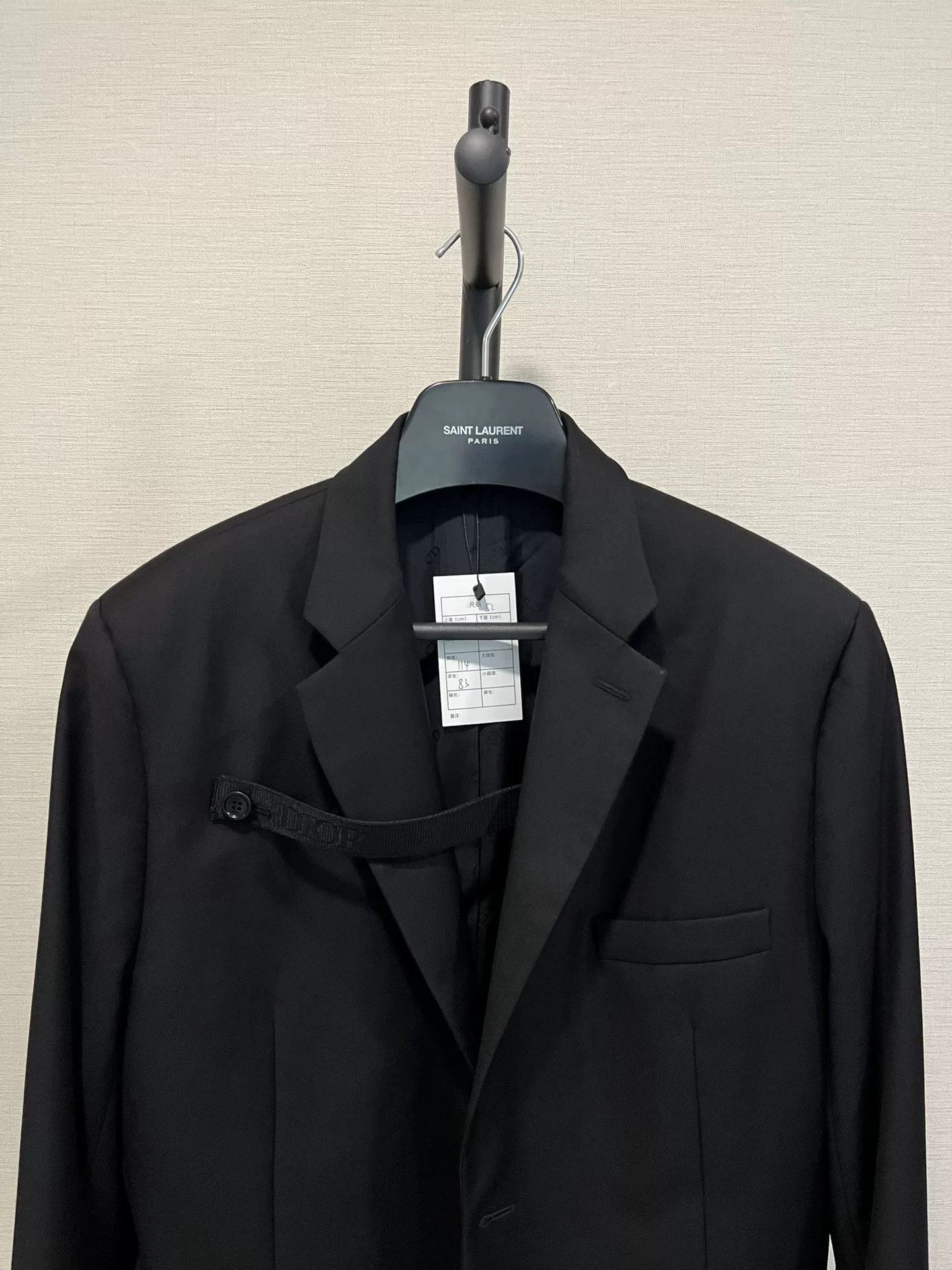 Dior Dior Men's Black Strap Logo Wool Blazer 52 (Poster) Size 52R - 3 Thumbnail