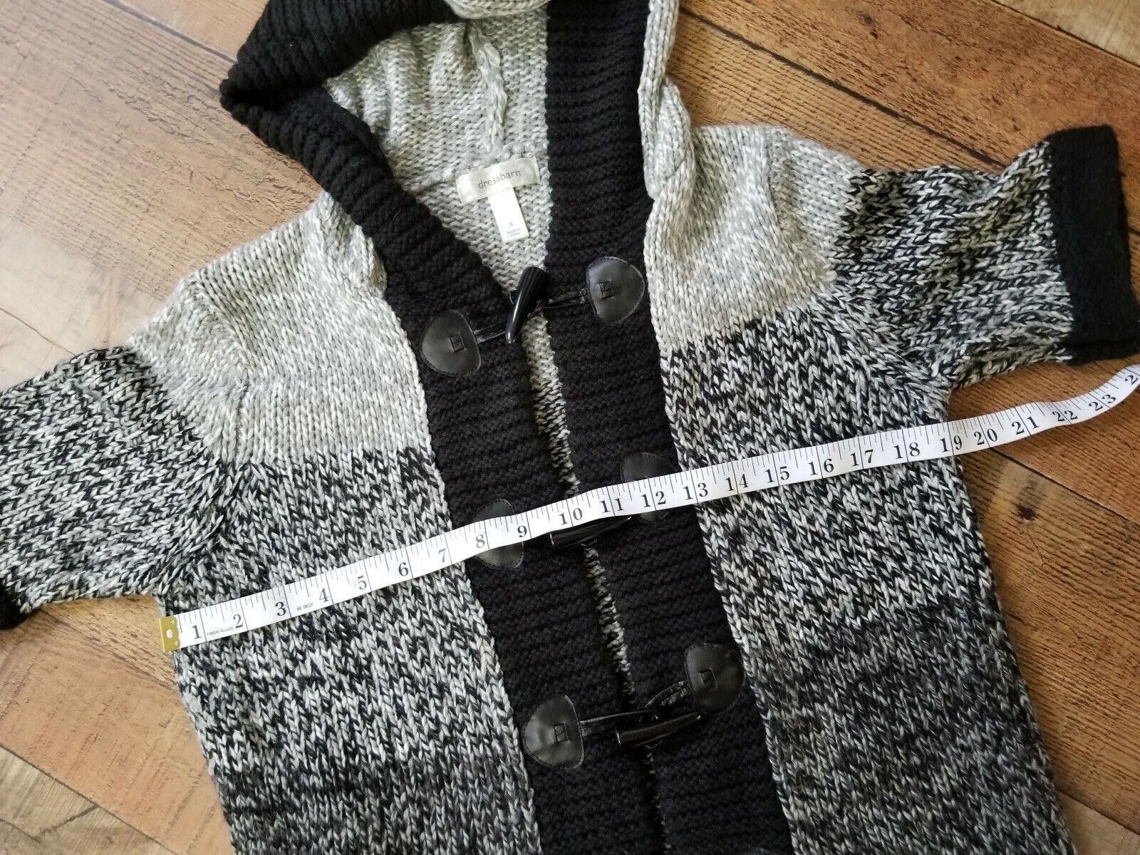 Other Dressbarn Sweater Small Short Sleeve Chunky Knit Hood Black Size S / US 4 / IT 40 - 6 Thumbnail