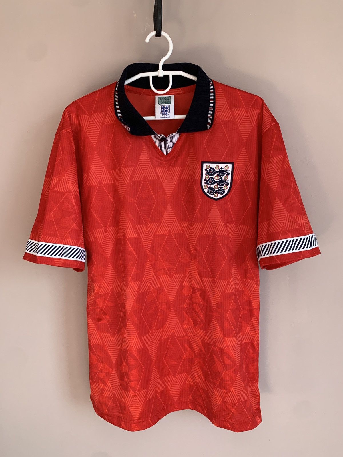Vintage England 1990 Away Football Shirt Retro Score Draw Soccer M Size US M / EU 48-50 / 2 - 1 Thumbnail