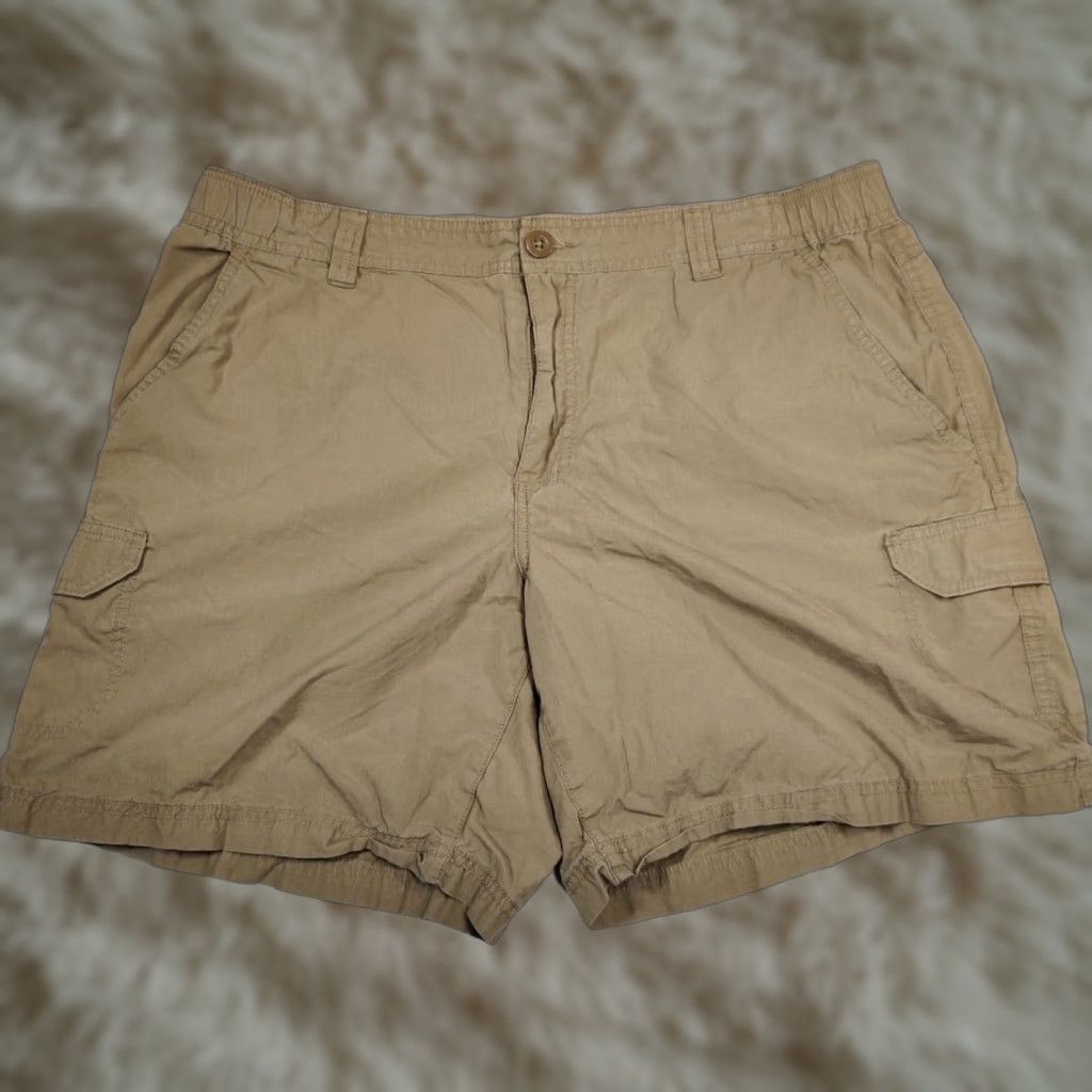 Vintage Columbia Cargo Shorts Mens Size 40 Tan Beige 100% Cotton Flat Front Size US 40 / EU 56 - 1 Thumbnail