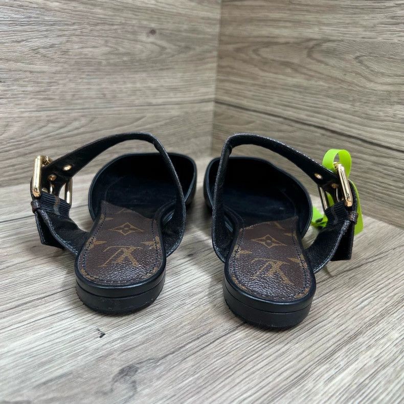 Louis Vuitton Louis Vuitton Sofia Black and Brown Pointed Toe Flats Size US 5.5 / IT 35.5 - 4 Thumbnail