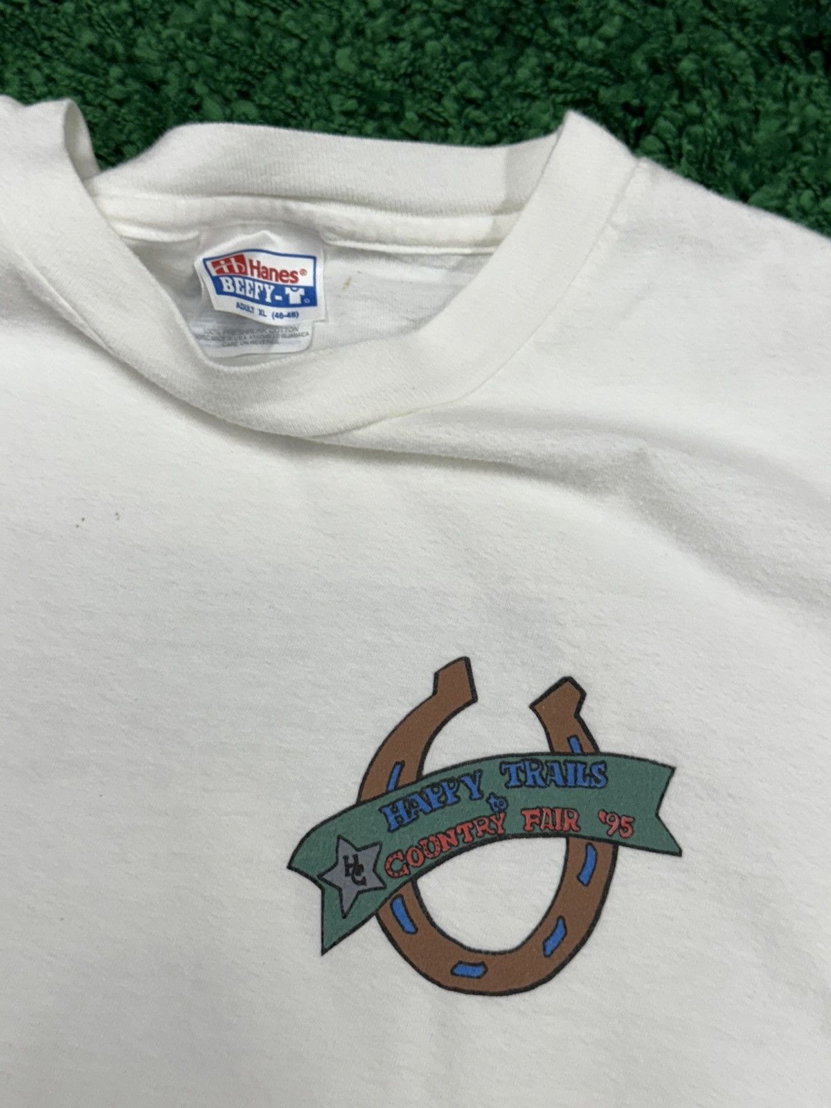 Hanes × Vintage Vintage Horse Shoe Country Fair Cowboy Tee White XL Size US XL / EU 56 / 4 - 3 Thumbnail