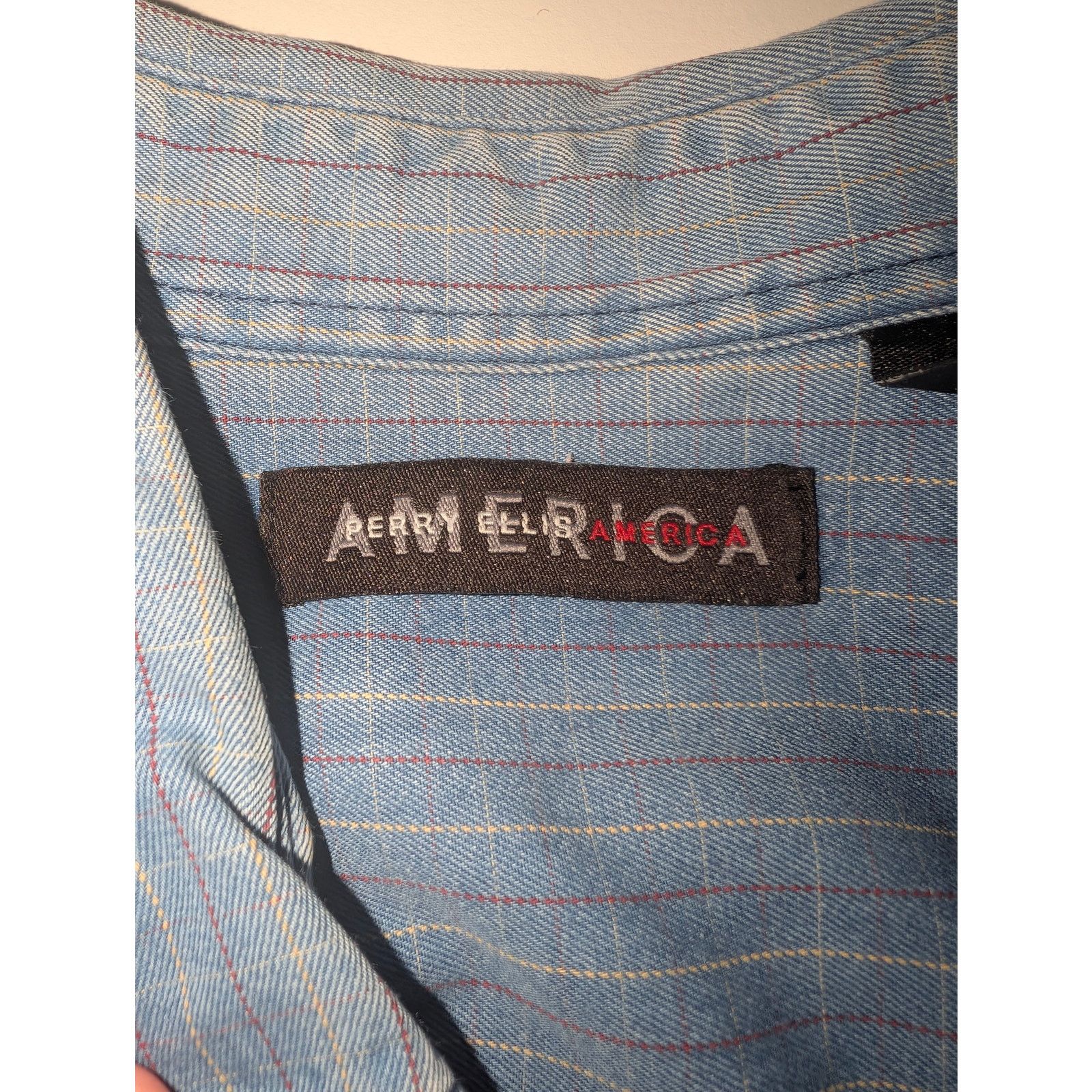 Perry Ellis Perry Ellis America Men's Vintage Red White Pin Stripe Large Size US L / EU 52-54 / 3 - 4 Thumbnail