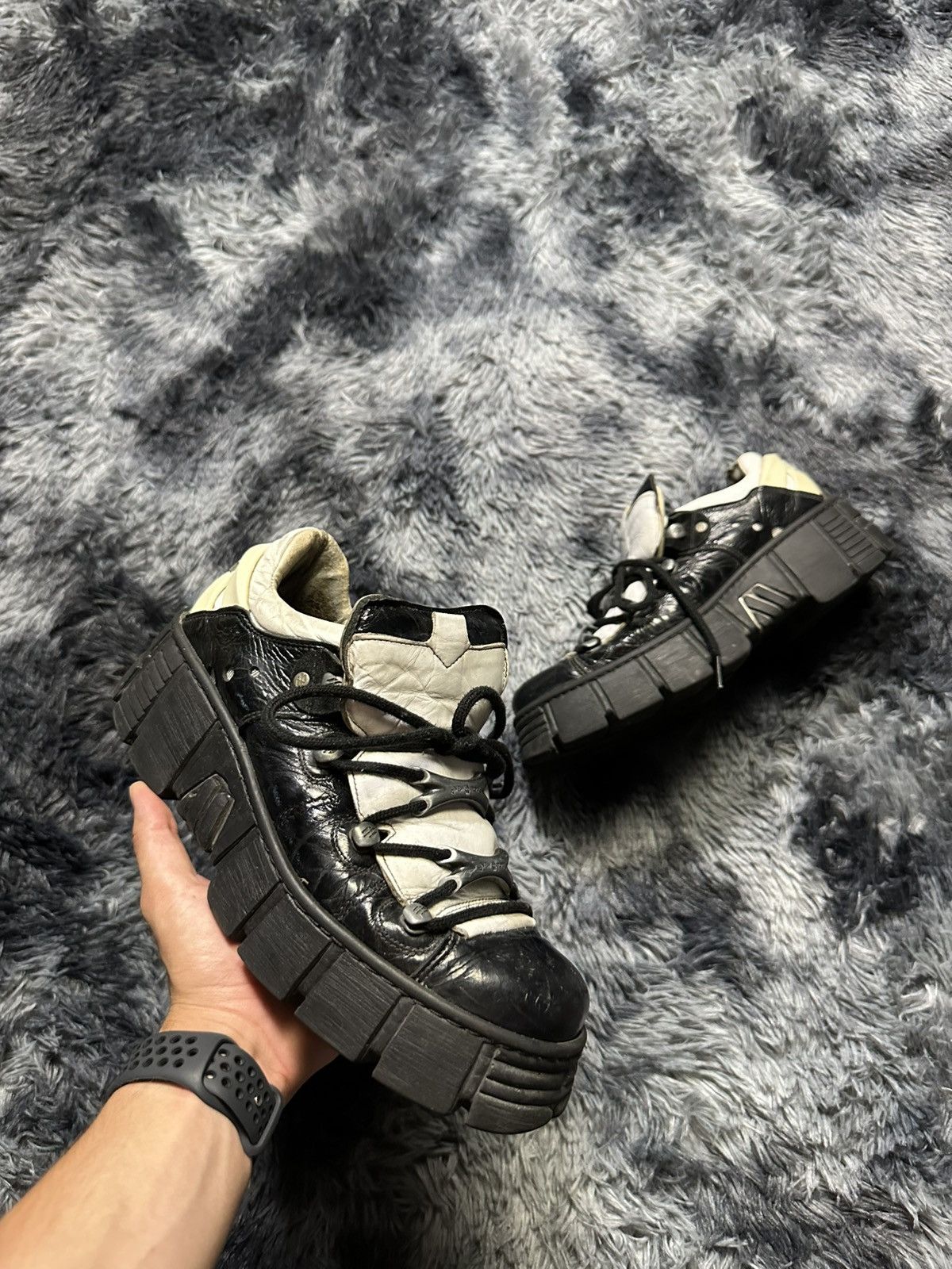 New Rock × Vintage New rock low platform shoes boots beige brown