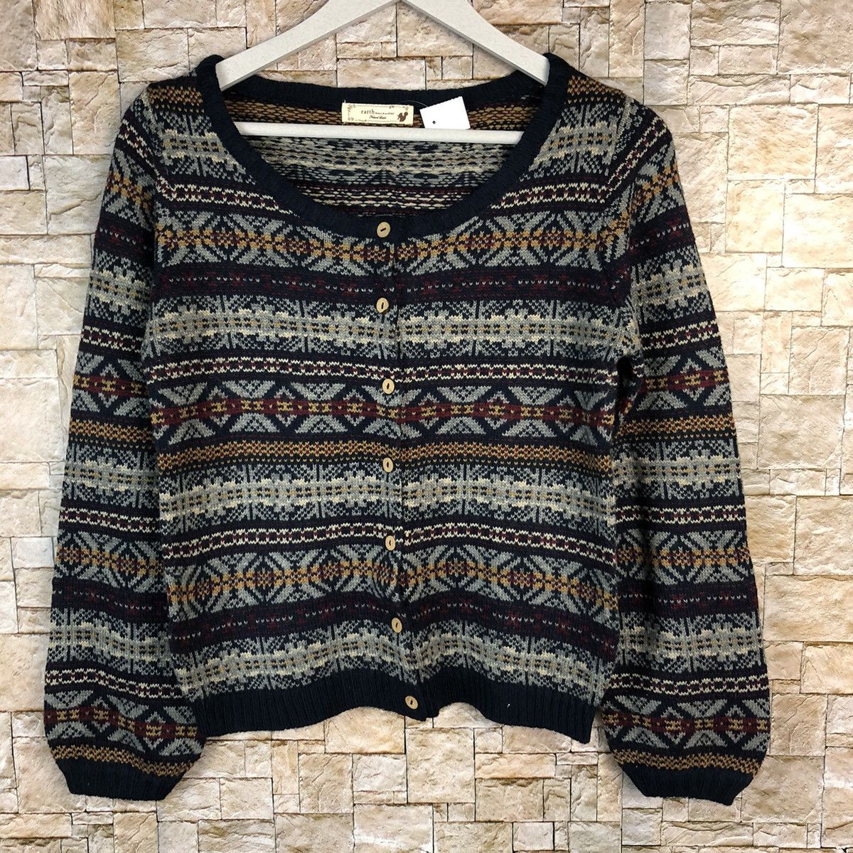 Japanese Brand Earth Music & Econology Cardigan Knitwear #A1061 Size S / US 4 / IT 40 - 3 Thumbnail