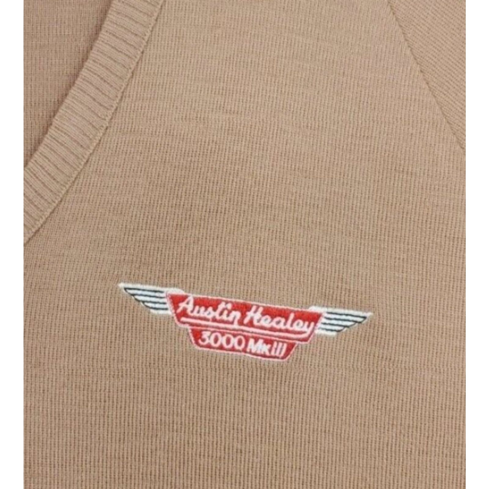 Vintage VTG Symbol Austin Healey MKIII Sweatshirt Mens 42 Long Sleeve Sweater Pullover Beige Wool Logo Crew Neck Vintage 80s 90s Classic Outdoor Designer Size US XL / EU 56 / 4 - 2 Thumbnail