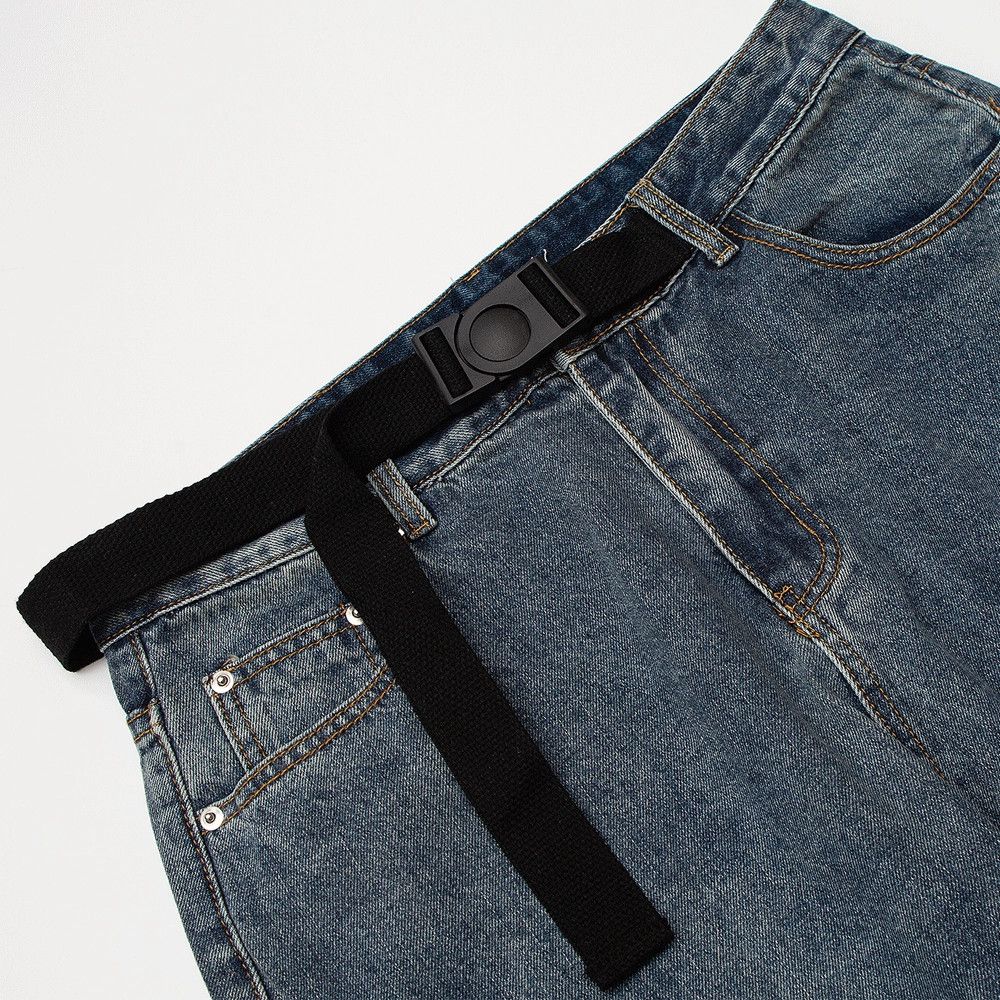 Vintage Men's street loose belt washed distressed jeans Size US 32 / EU 48 - 3 Thumbnail