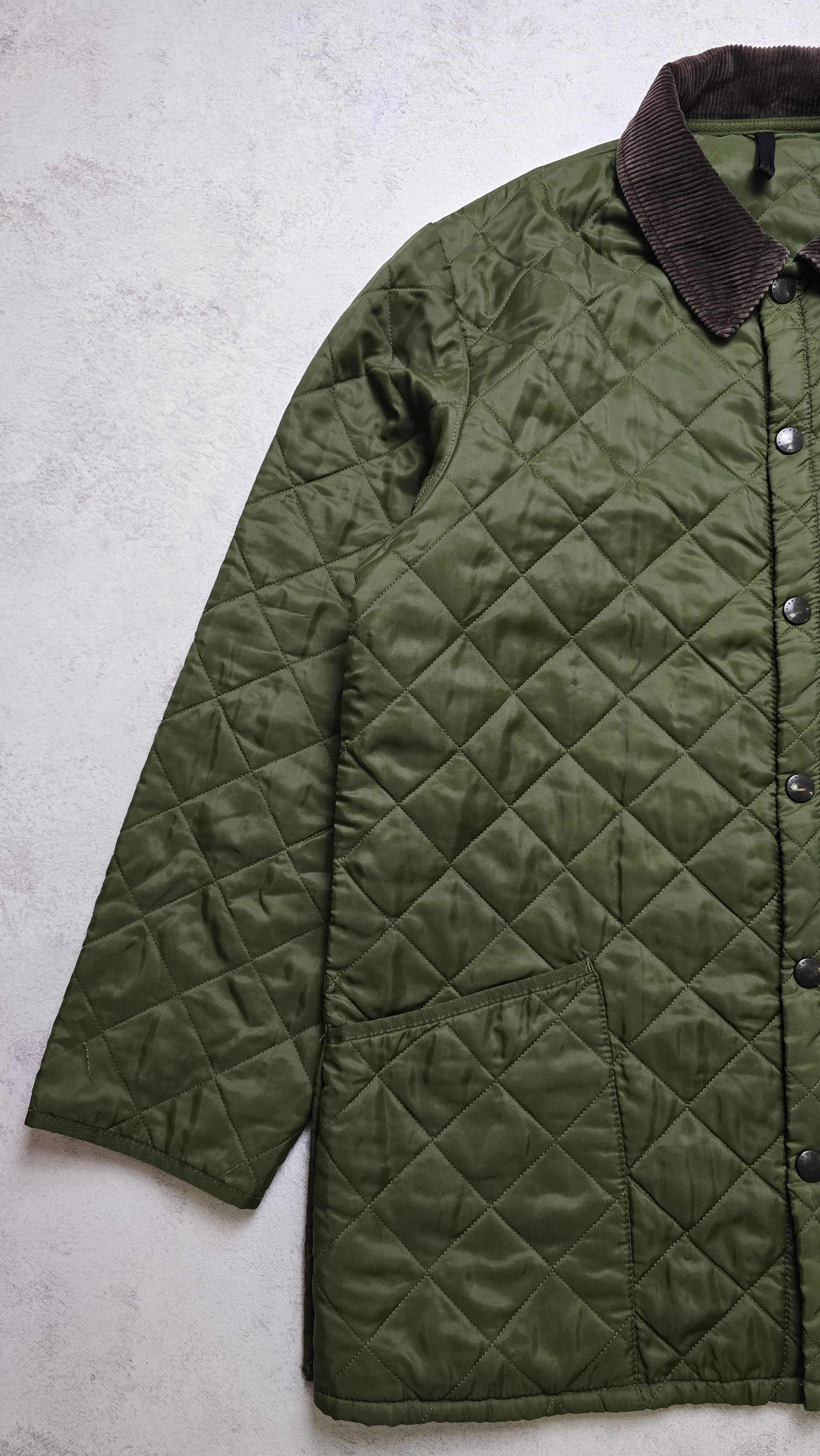 Barbour Liddesdale Quilted Jacket Olive Corduroy Collar Heritage Size US L / EU 52-54 / 3 - 8 Thumbnail
