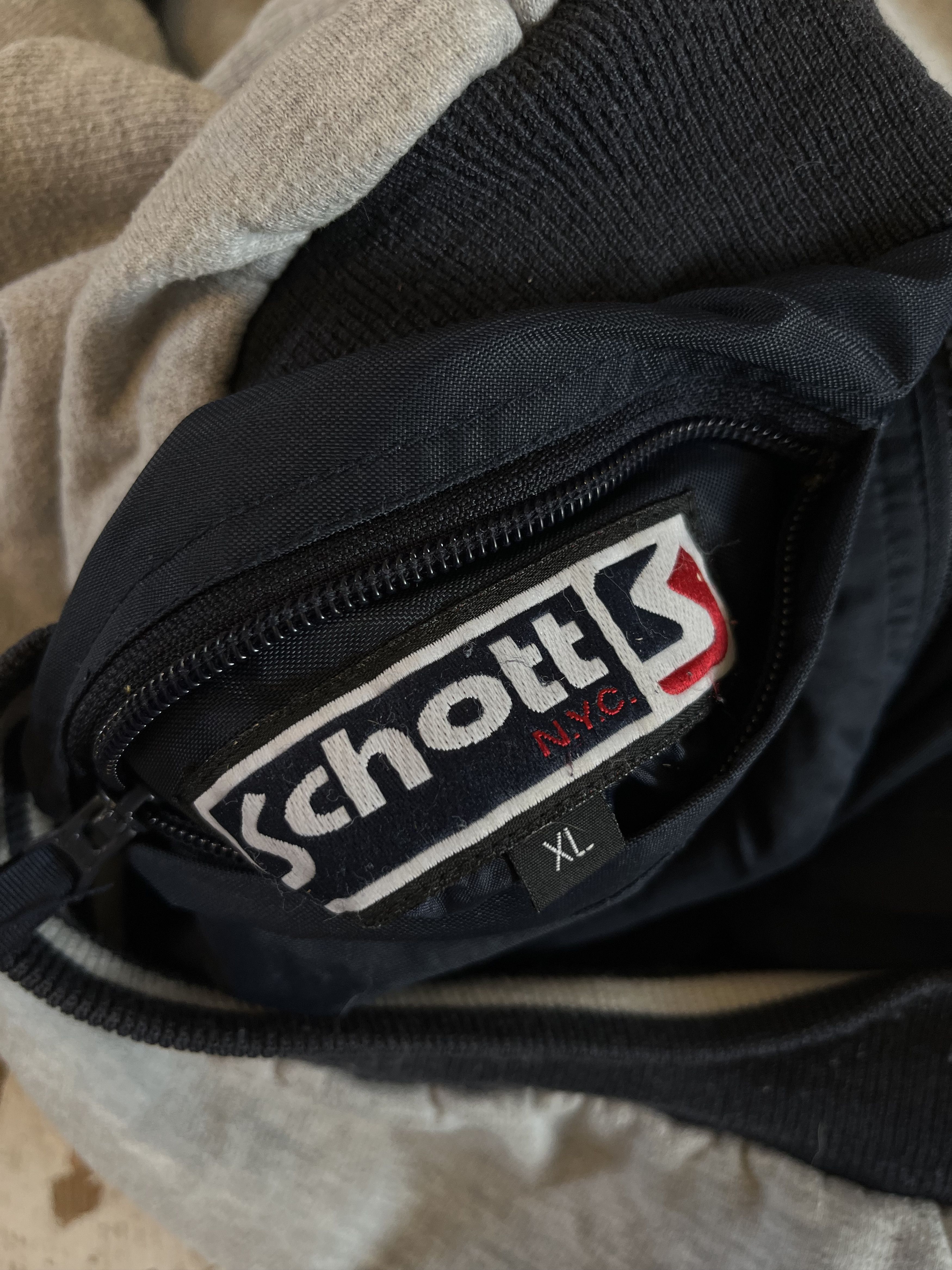 Schott × Vintage 90s Vintage Schott NYC Reversible Varsity Jacket Made in USA Size US XL / EU 56 / 4 - 10 Thumbnail