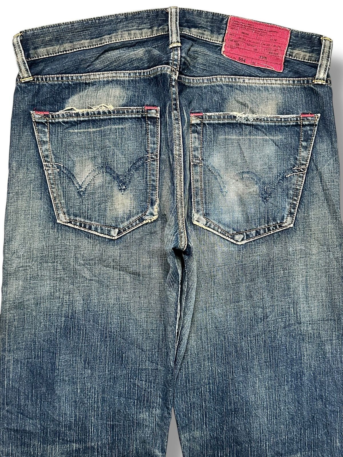 Edwin Edwin 504 Vintage Distressed Straight Jeans With Faded Wash Size US 36 / EU 52 - 4 Thumbnail
