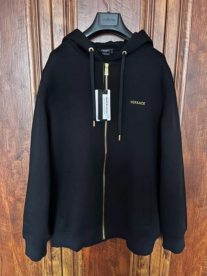 Versace Versace Diamond-embedded gold-zipped sweatshirt with diamo Size L / US 10 / IT 46 - 2 Thumbnail