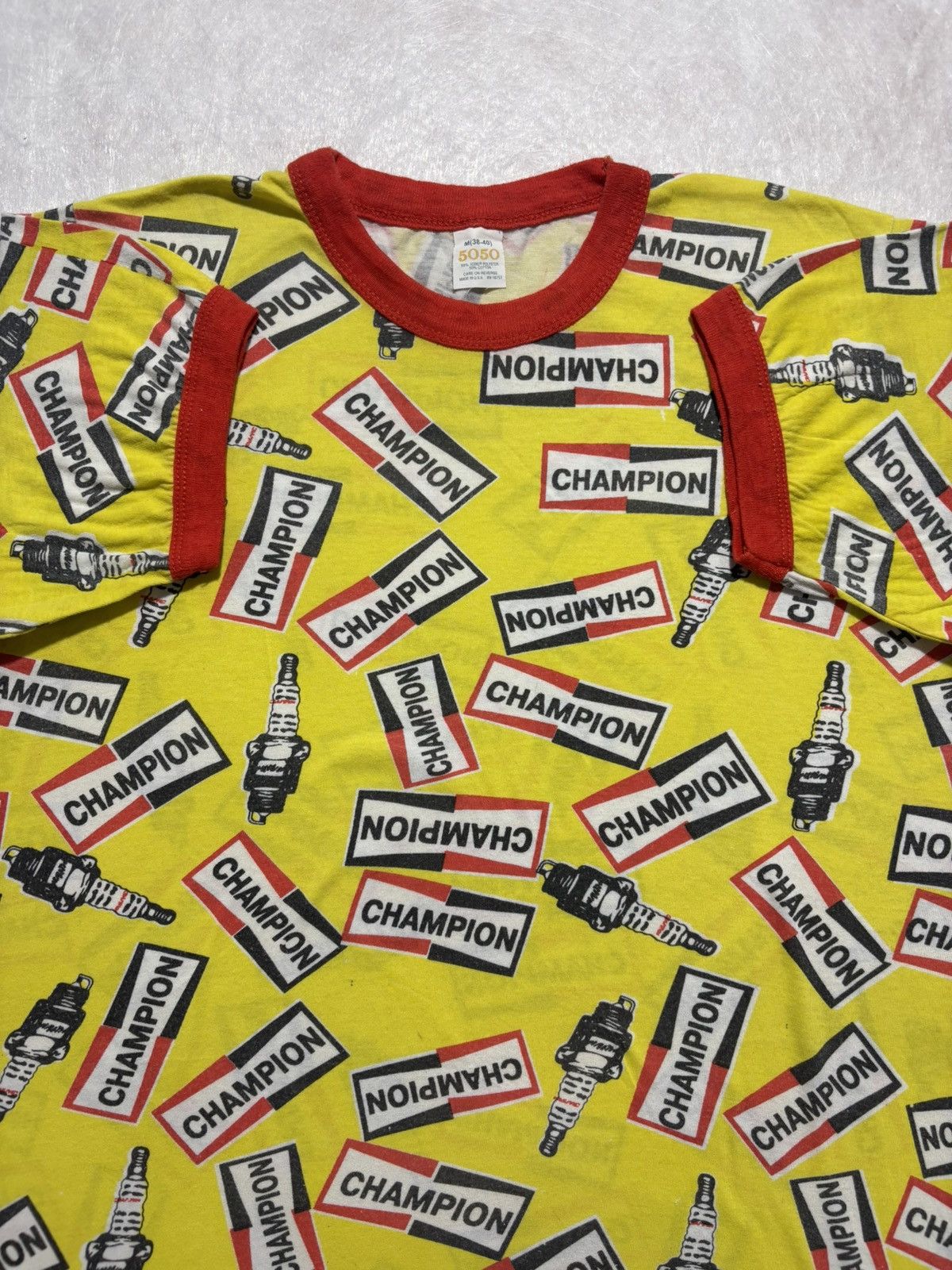 Champion Vintage 80’s Champion Spark Plug Ringer Tshirt Size US M / EU 48-50 / 2 - 3 Thumbnail