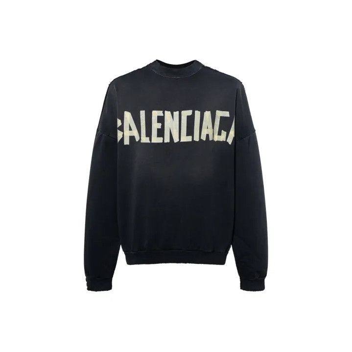 Balenciaga Balenciaga SS24 Logo Print Black Long Sleeve Sweatshirt Size US S / EU 44-46 / 1 - 1 Thumbnail