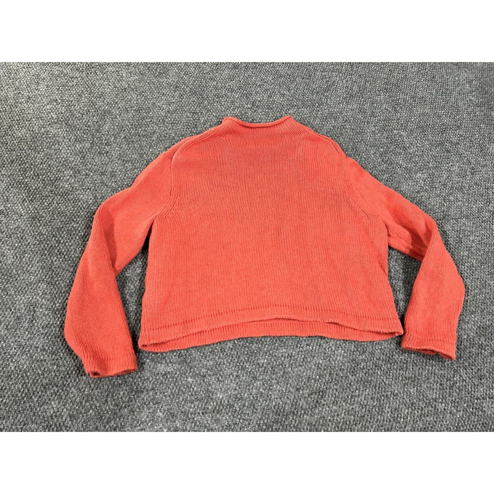 J.Crew J.Crew Oarsman Sweater Womens XL Orange Mock Neck Knit Cropped Pullover Cotton Sweatshirt? Size XL / US 12-14 / IT 48-50 - 7 Thumbnail