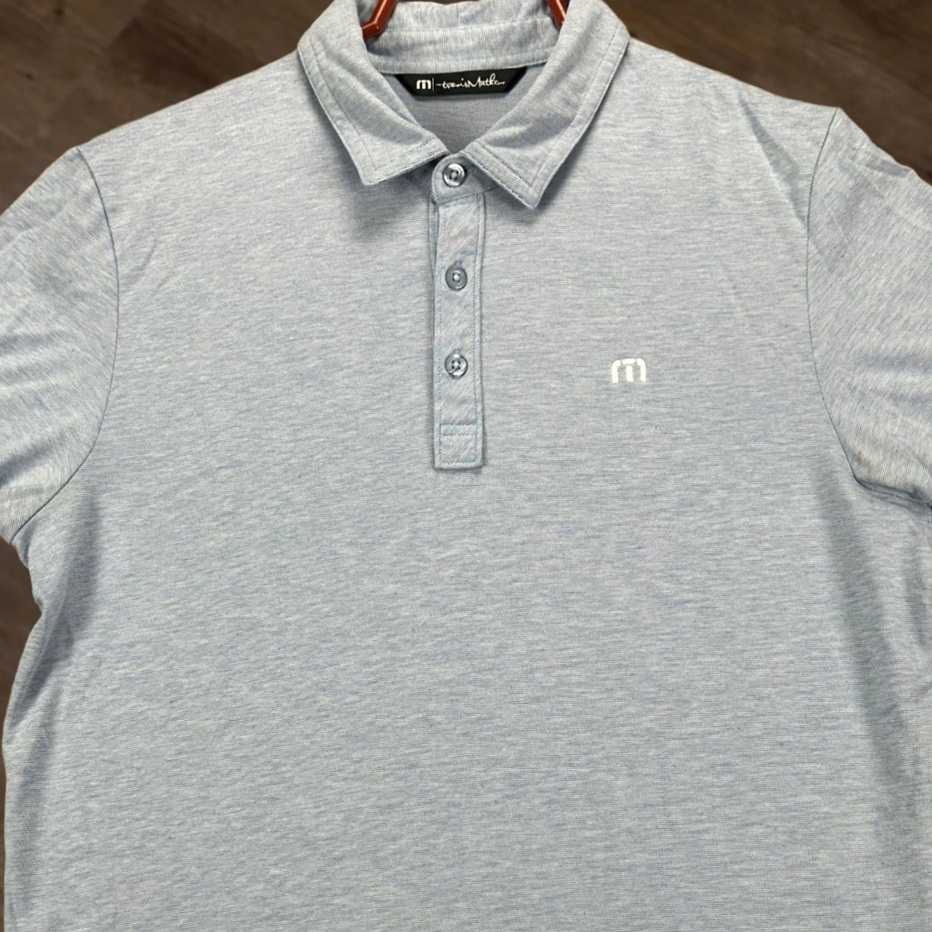 TravisMathew Travis Mathew Polo Shirt Mens Medium Blue Rugby Short Sleeve Pima Cotton Blend Shirt Polo Size US M / EU 48-50 / 2 - 1 Thumbnail