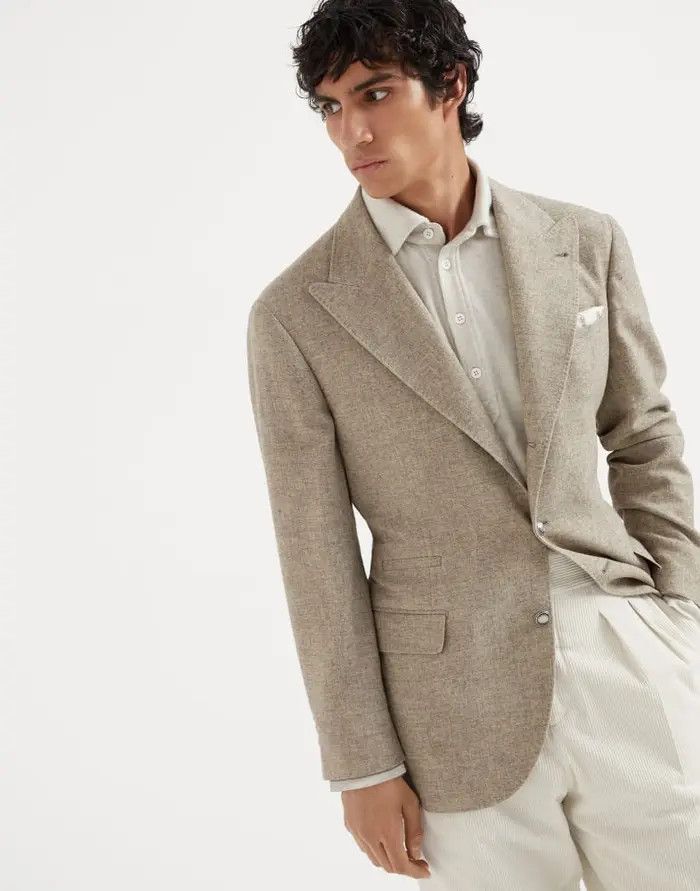 Brunello Cucinelli o1w1db10226 Suit Type Jacket in Light Beige Size US M / EU 48-50 / 2 - 2 Thumbnail