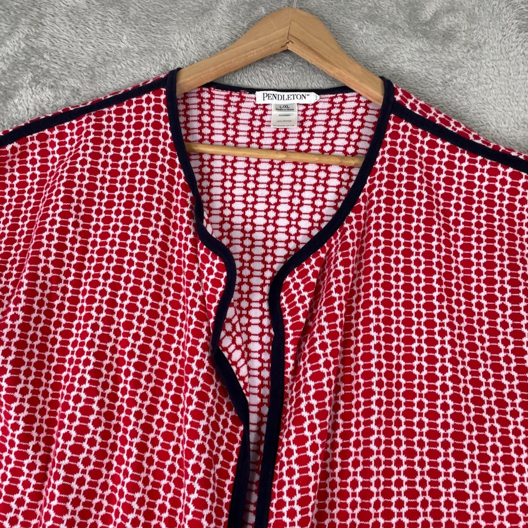 Pendleton Pendleton Cardigan Vest Womens L/XL Geometric Knit Cotton Open Front Layering Size L / US 10 / IT 46 - 2 Thumbnail
