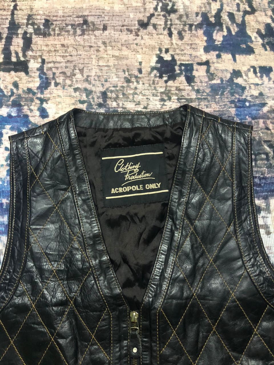 Genuine Leather Vintage Acropole Only Leather Quilted Vest Size US M / EU 48-50 / 2 - 4 Thumbnail