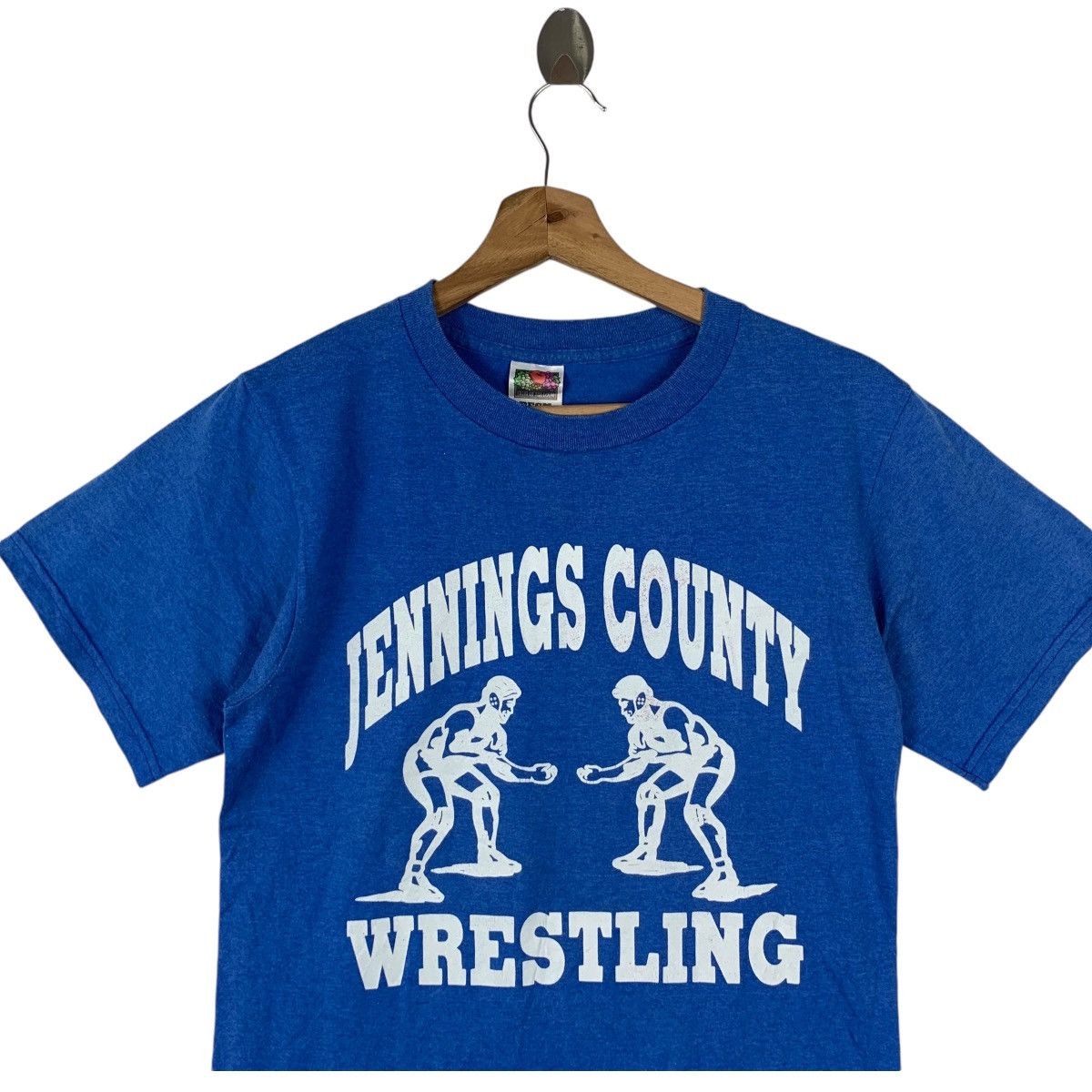 Fruit Of The Loom Vintage JENNINGS COUNTY WRESTLING JCMS Tee Shirt Size US S / EU 44-46 / 1 - 2 Thumbnail