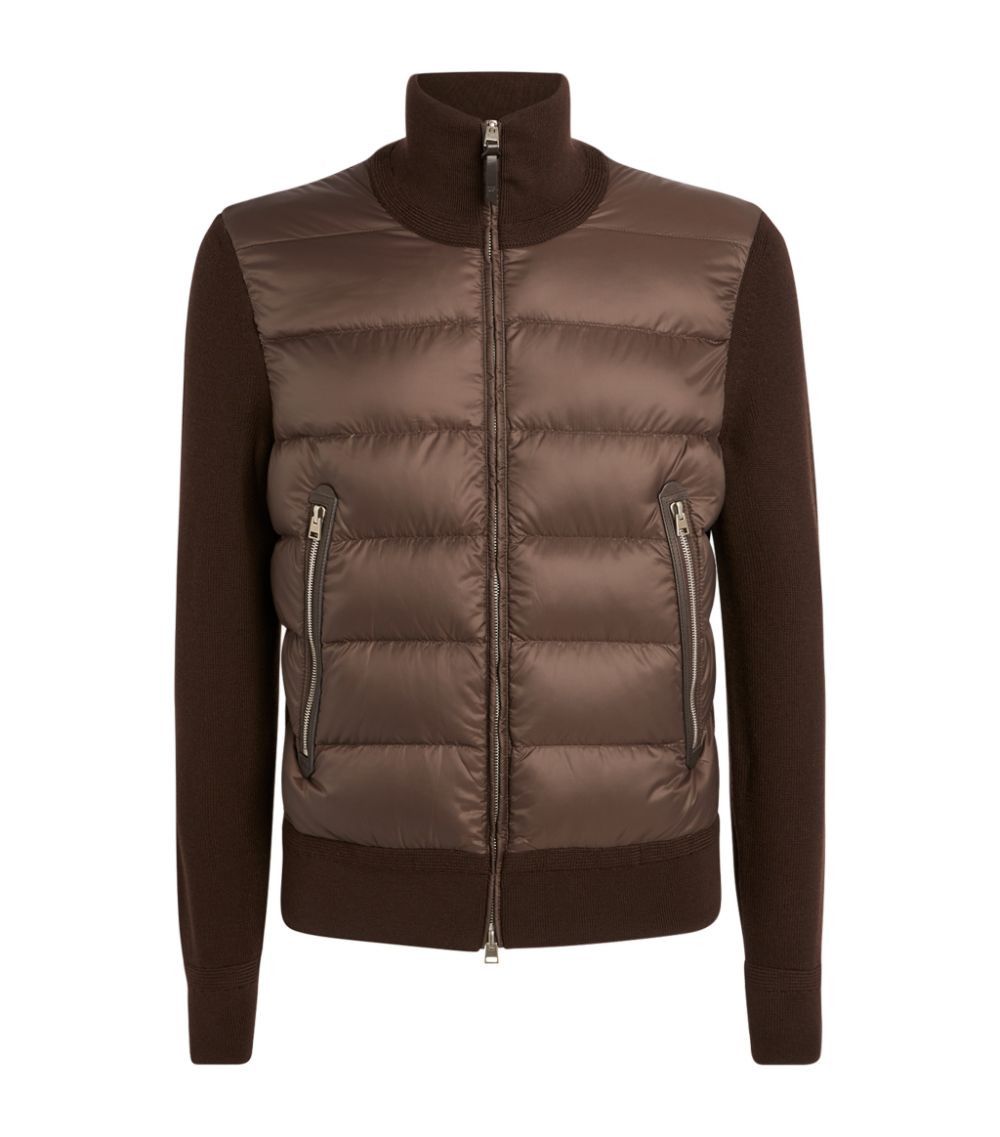 Tom Ford o1w1db10824 Padded-Front Zip-Up Jacket in Dark Brown Size US M / EU 48-50 / 2 - 1 Thumbnail