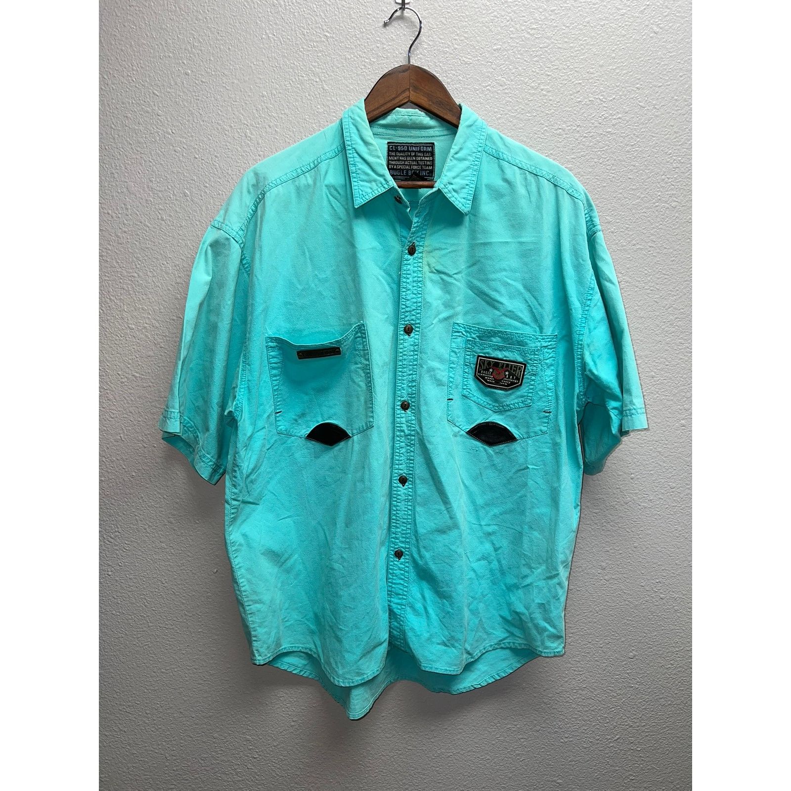 Bugle Boy Bugle Boy CL-950 Uniform Button Down Sky Flier Shirt VTG XL Size US XL / EU 56 / 4 - 1 Thumbnail