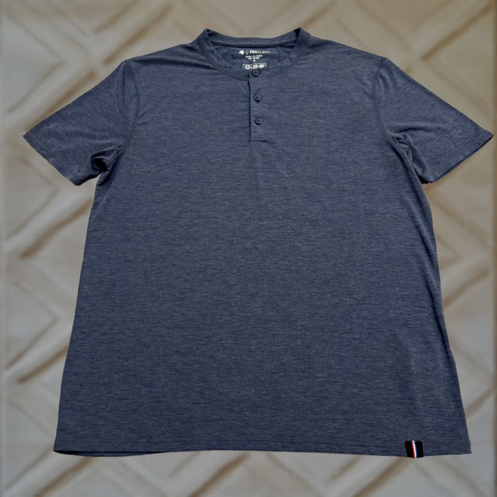 Vintage Fourlaps Re-Up Performance Henley T-Shirt Mens Small Heathered Navy Blue Tee Top Size US S / EU 44-46 / 1 - 1 Thumbnail
