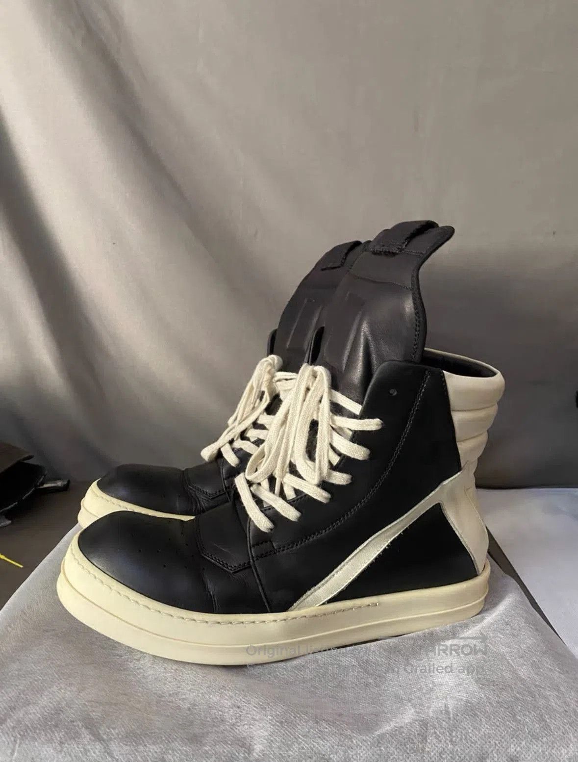 Rick Owens Rick Owens Geobasket Black Leather High Top Sneakers. Size US 9 / EU 42 - 1 Thumbnail