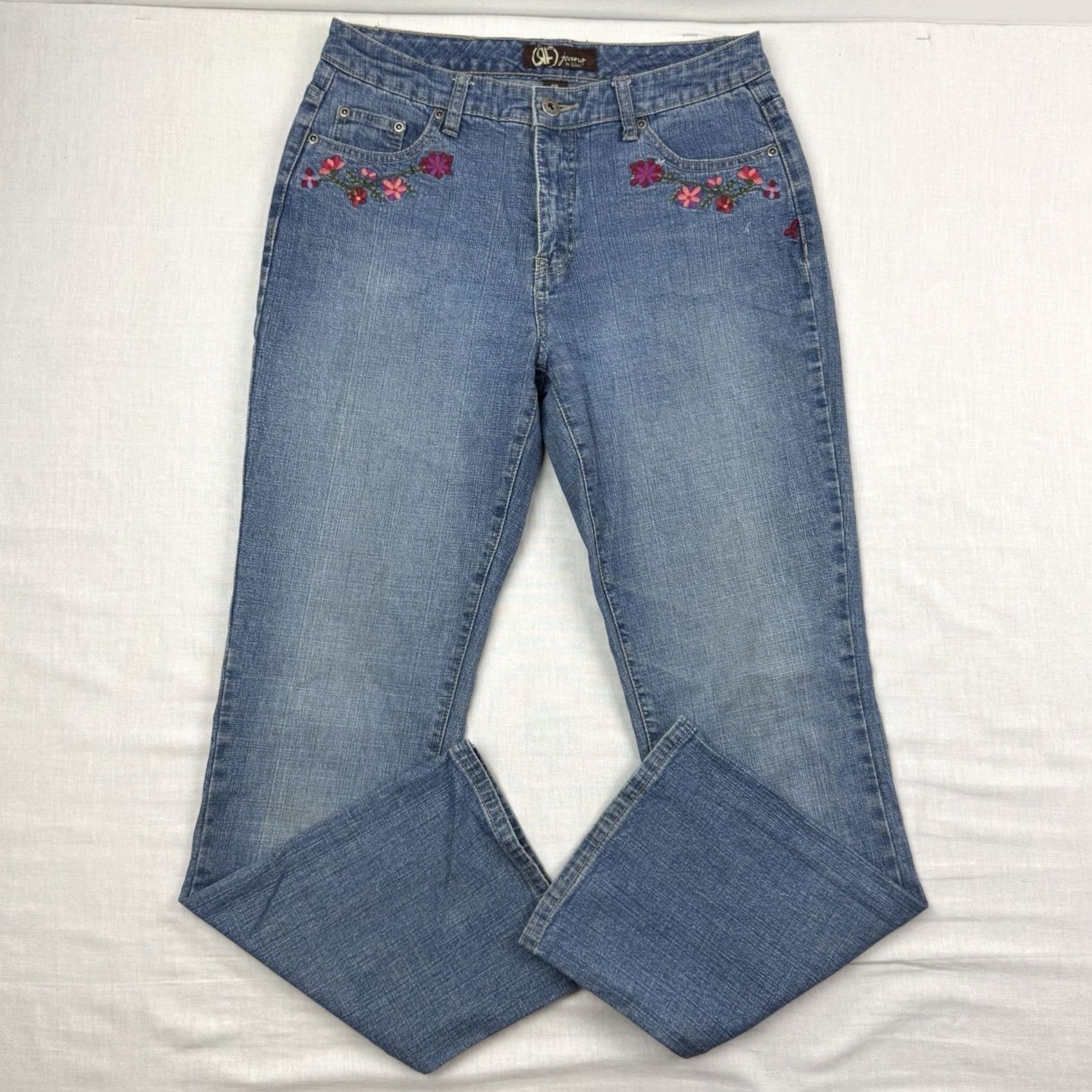 Vintage VINTAGE Rafaella Jeans Bootcut Womens 6P Hipster Flower 90s Y2K Nature Floral Blue Size 28" / US 6 / IT 42 - 2 Thumbnail