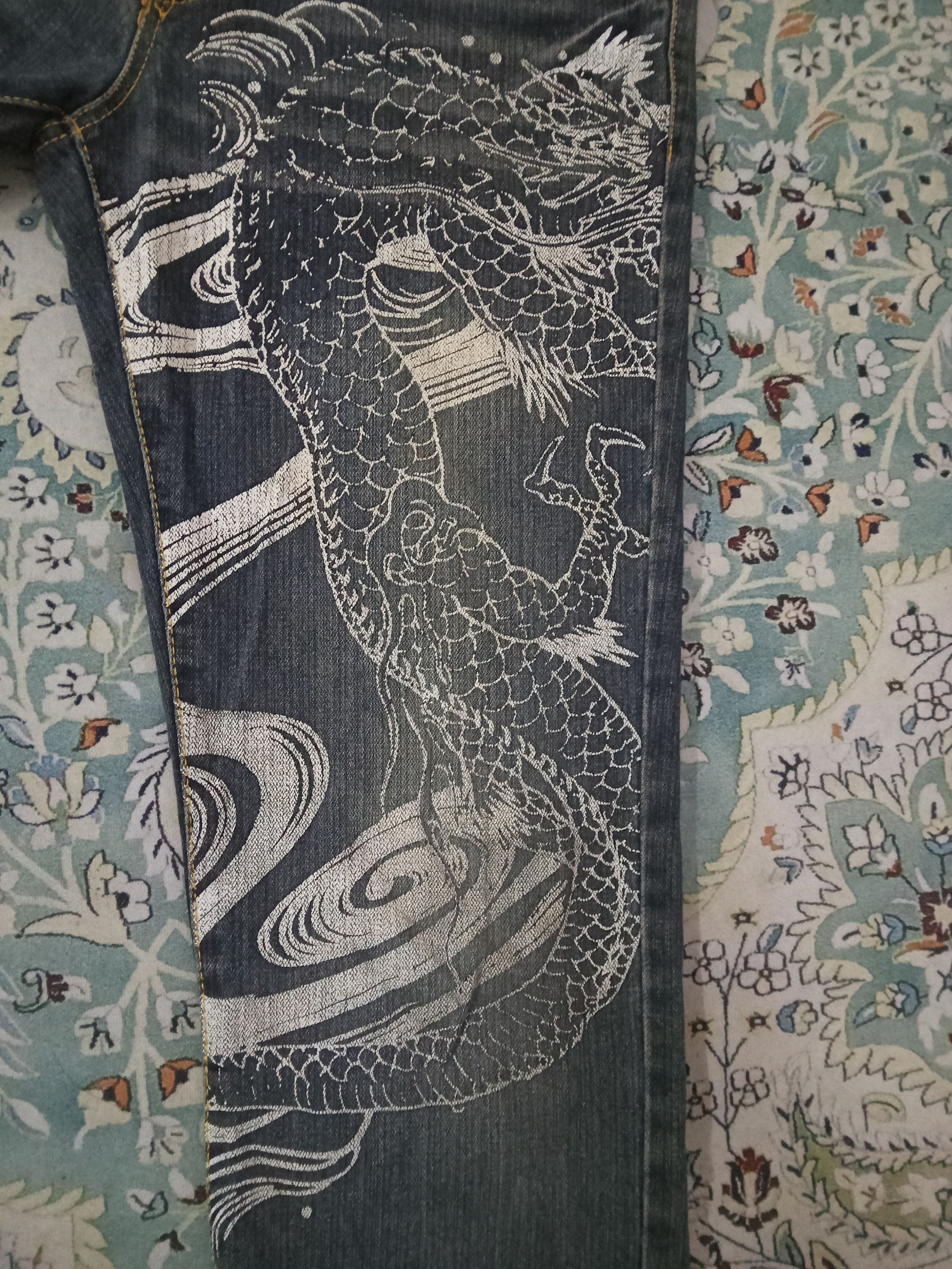 Japanese Brand B-S Dragon Motive Jeans Size US 33 - 7 Thumbnail