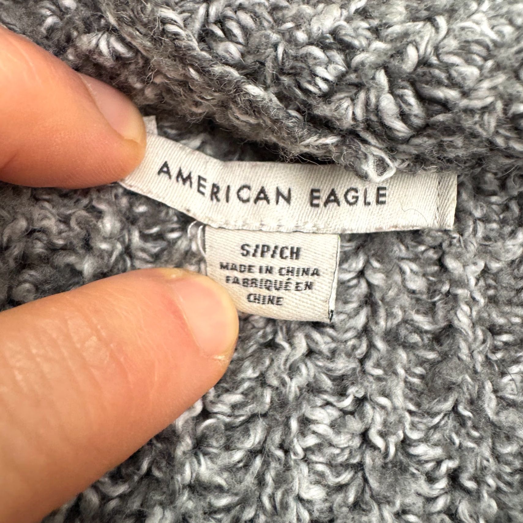 American Eagle Outfitters American Eagle Outfitters Mock Neck Sweater Women Small Gray Chunky Knit Stretch Size S / US 4 / IT 40 - 6 Thumbnail