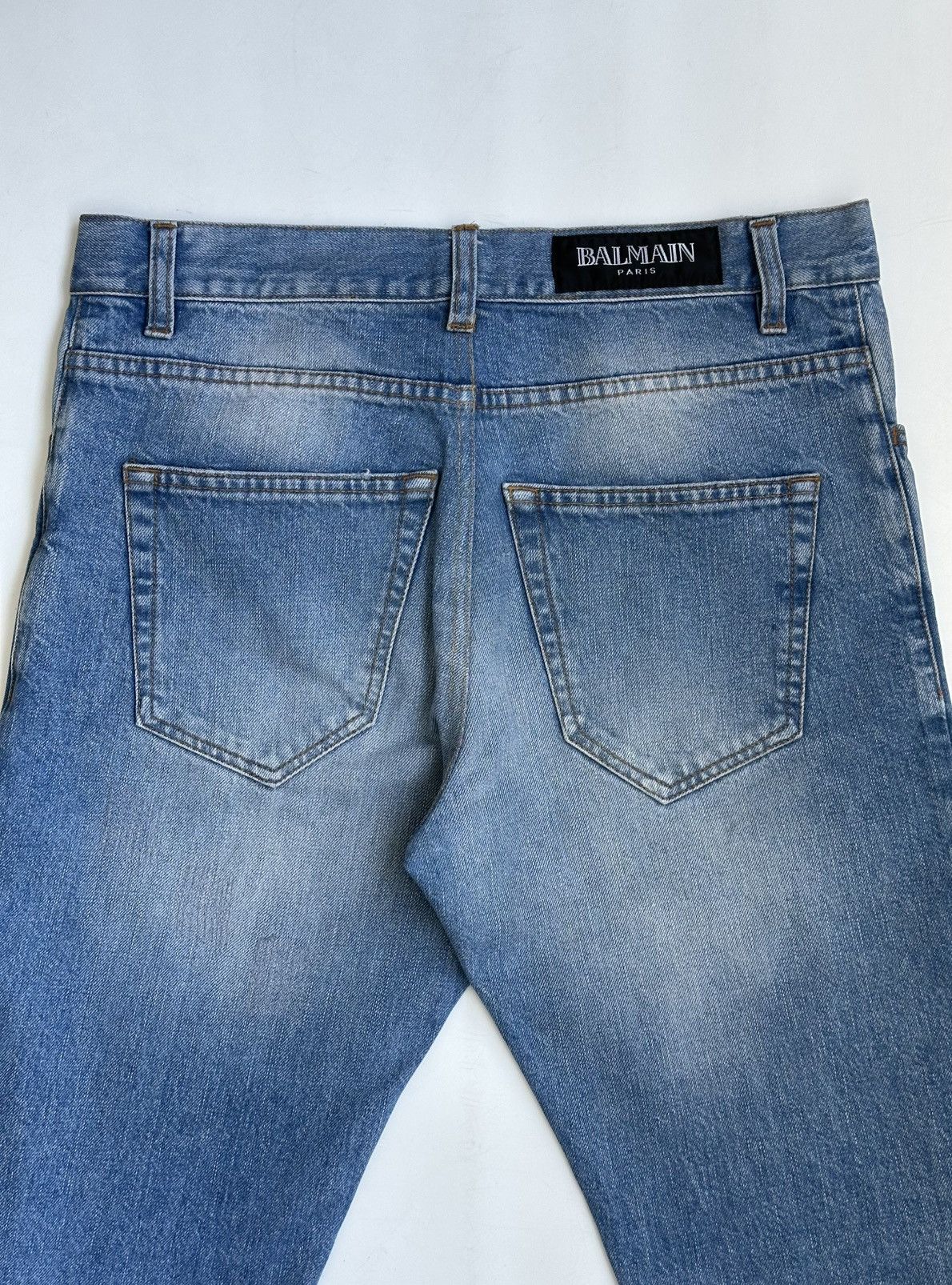 Balmain BALMAIN Decarnin FW2011 Distressed Biker Denim Jeans ripped Size US 30 / EU 46 - 19 Thumbnail
