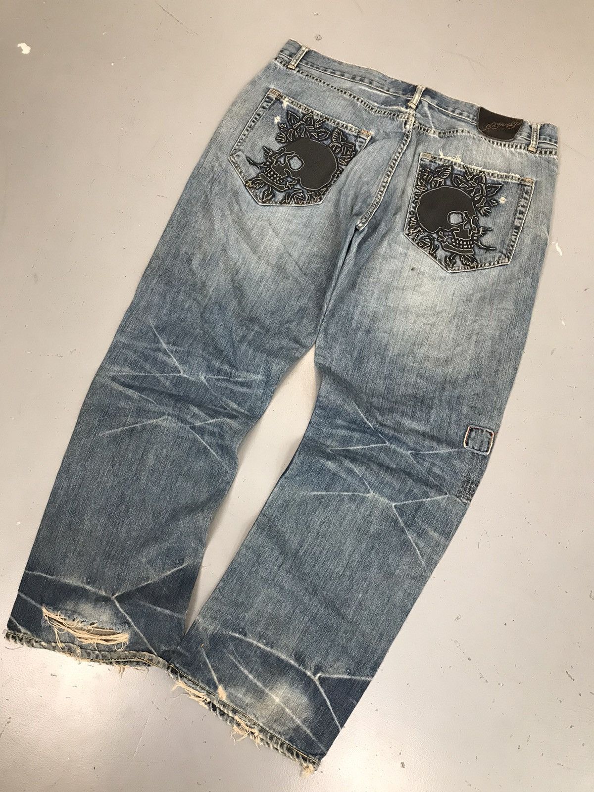 Ed Hardy × Vintage Vintage Ed hardy embroidered denim Size US 41 - 2 Thumbnail