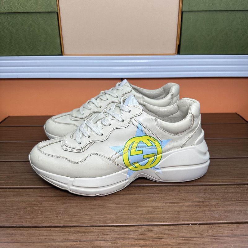 Gucci Gucci Rhyton Leather Dad Sneakers in Ivory Size US 7.5 / EU 40-41 - 1 Thumbnail