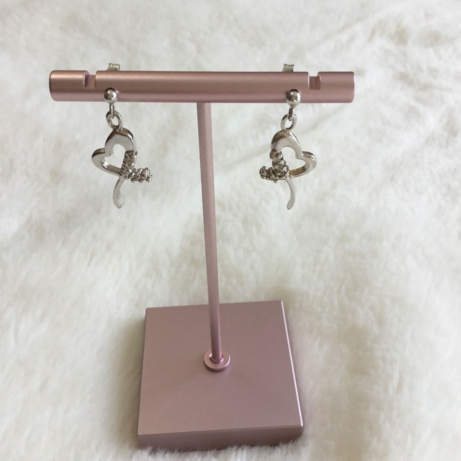 Other Sterling Silver Heart Drop Earrings Size ONE SIZE - 1 Thumbnail