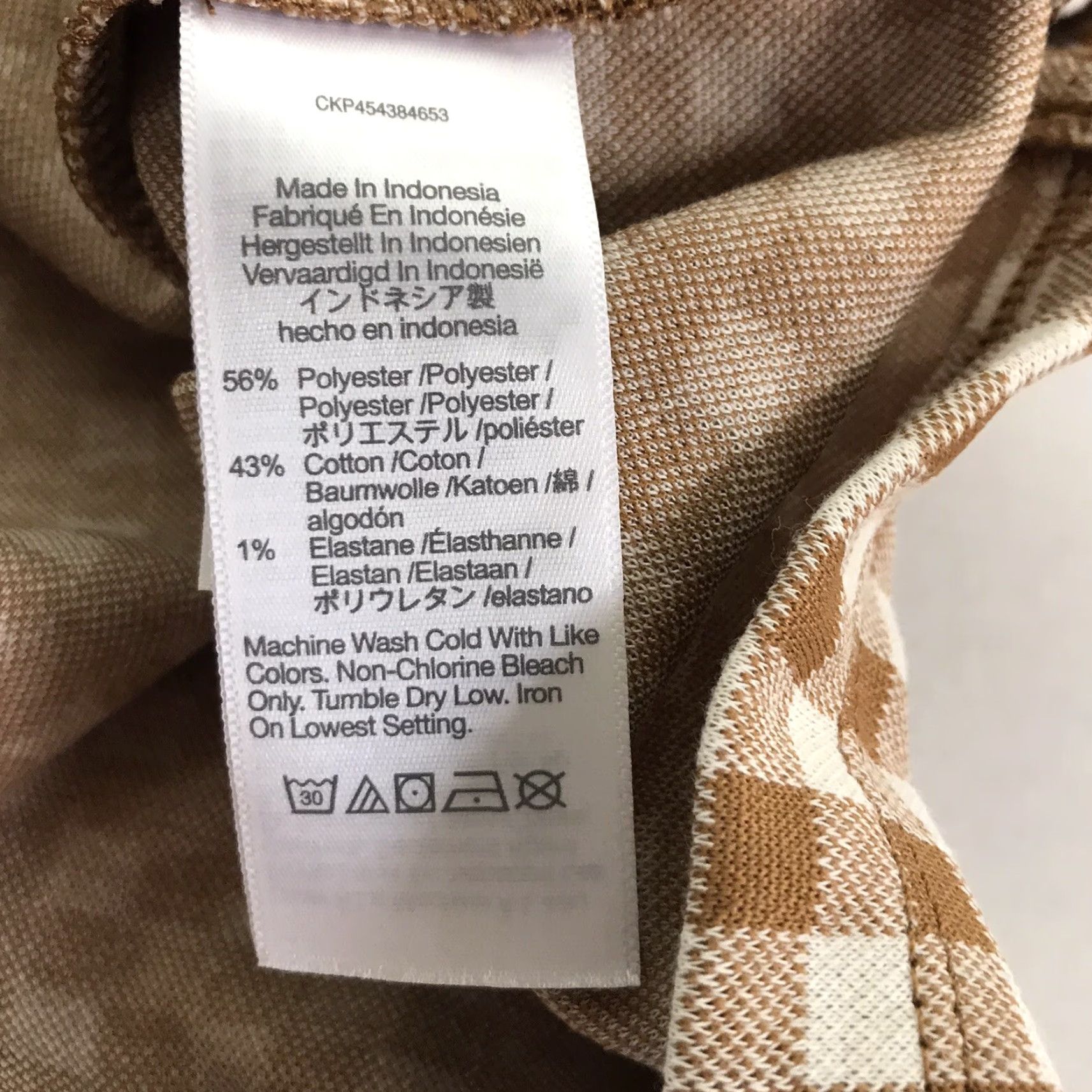 Madewell Madewell Women's Checked Cropped Button-Up Top XS Brown/White Cap Sleeve Knit Summer Casual Size XS / US 0-2 / IT 36-38 - 5 Thumbnail