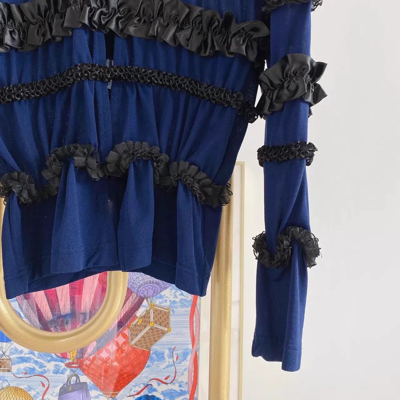 Comme des Garcons CDG Rei Kawakubo blue lace jacket S pre-owned Size S / US 4 / IT 40 - 4 Thumbnail