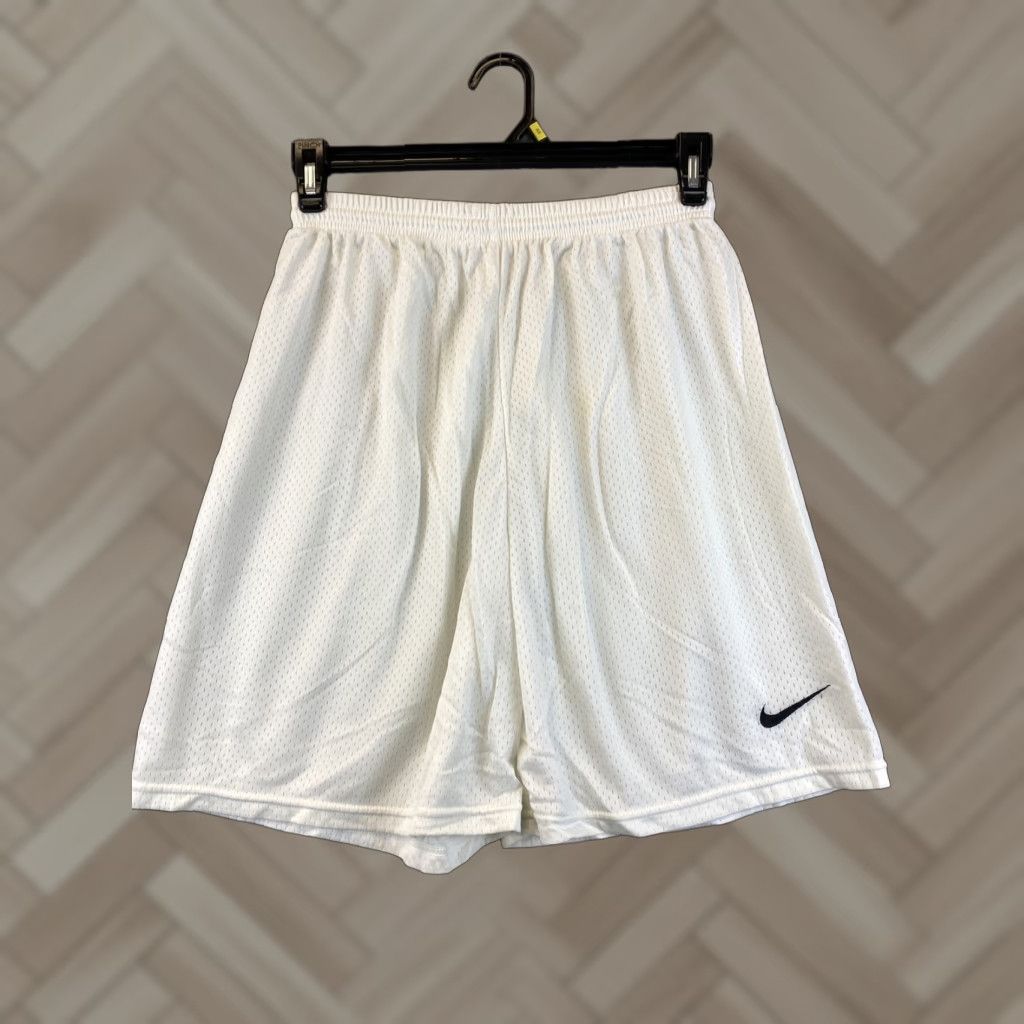 Nike Nike Men's Athletic Shorts M White Black Sports Gym Cross Training Running Jersey 85-5 Size US 31 - 1 Thumbnail