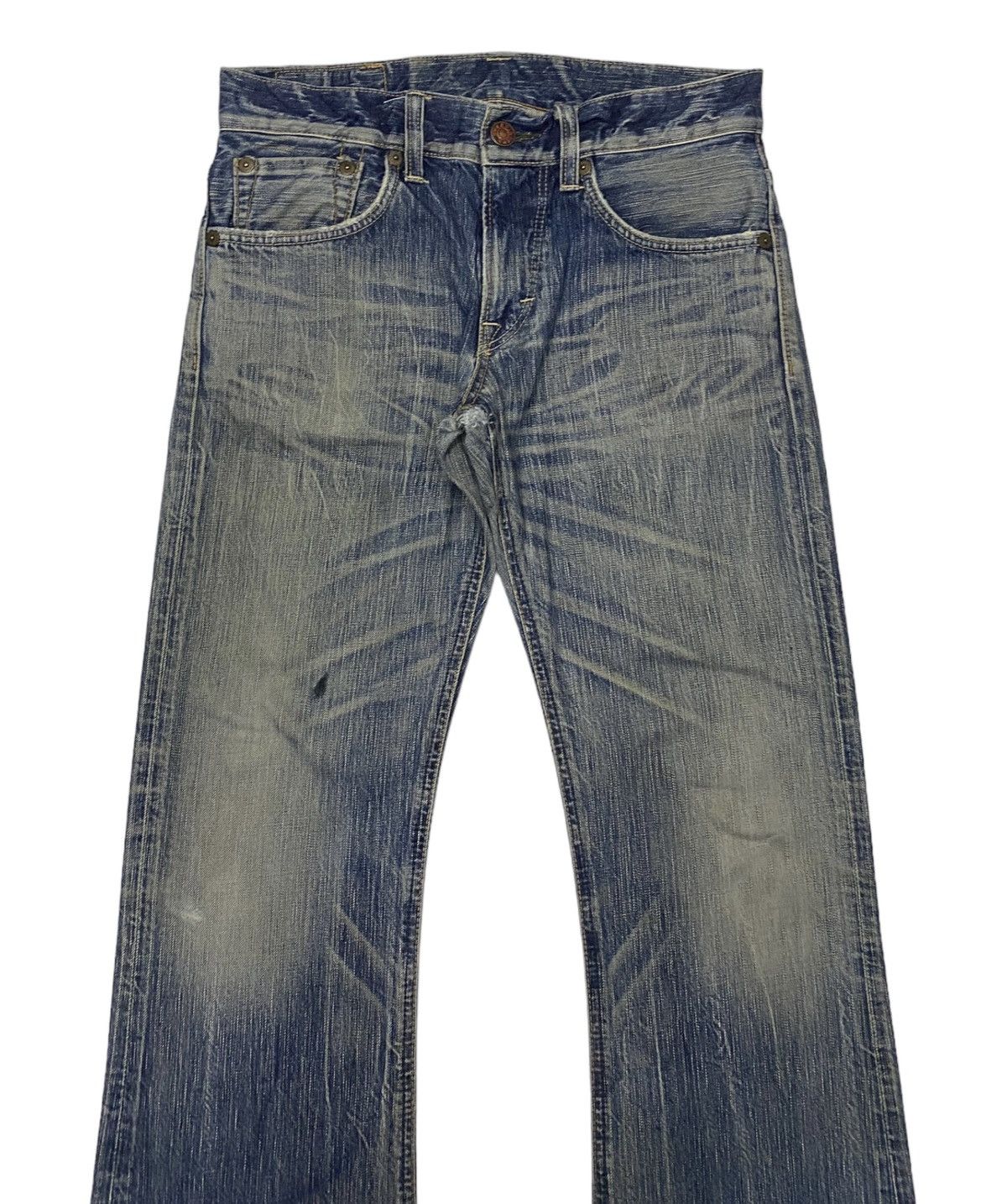 Edwin 🔥FLARE JEANS EDWIN 503 BLUE TRIP DISTRESSED DENIM JEANS Size US 32 / EU 48 - 5 Thumbnail