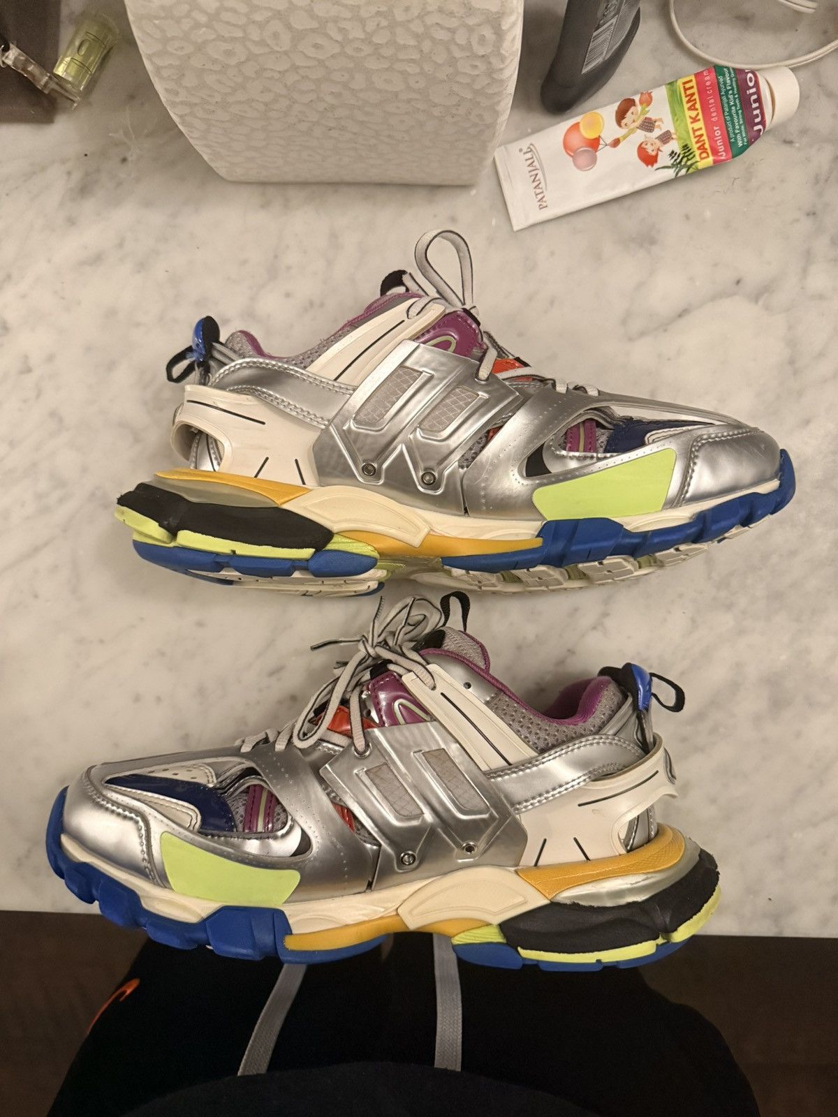 Balenciaga balenciaga multi color metallic track runner/trainer Size US 8 / EU 41 - 2 Thumbnail
